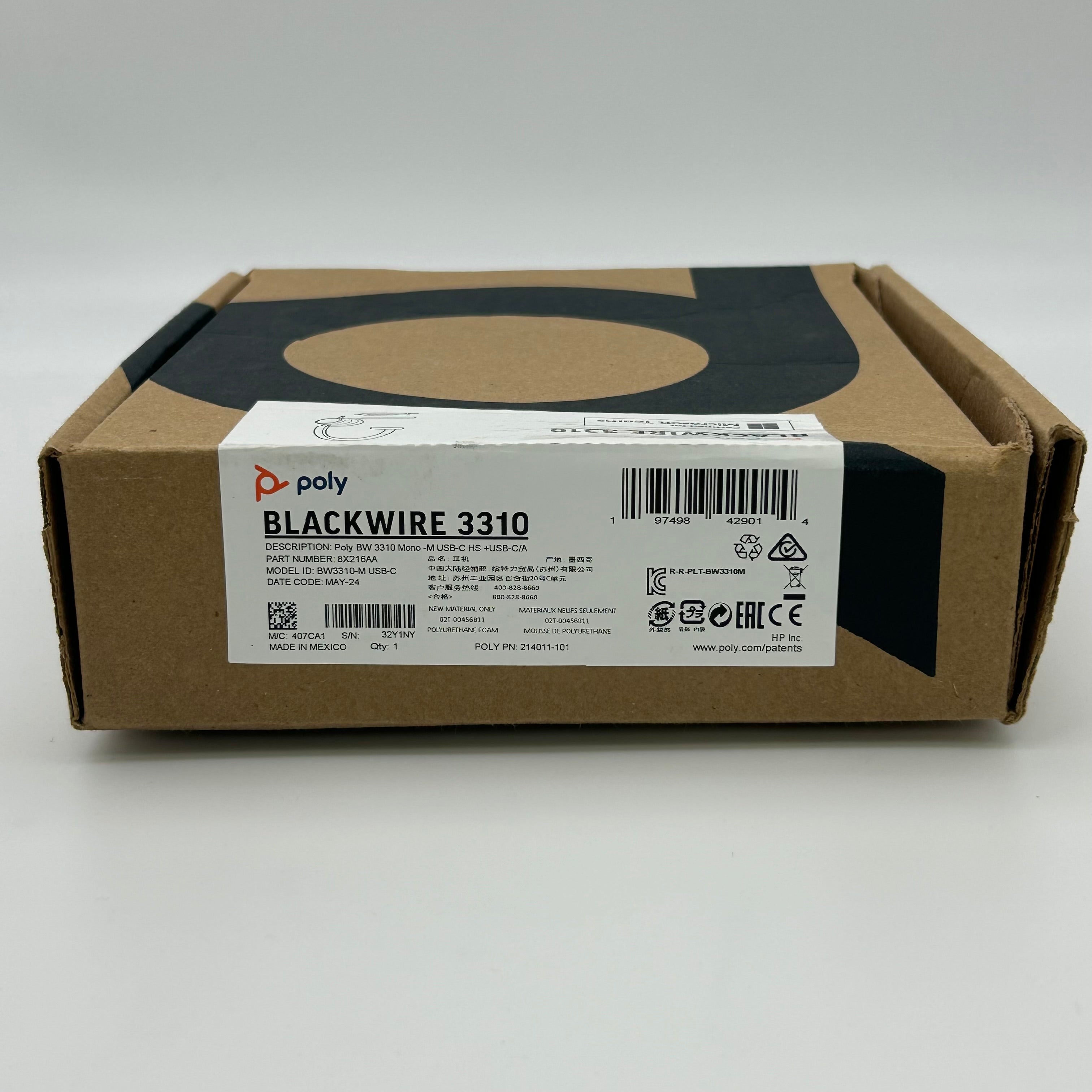 Plantronics Poly Blackwire 3310 - Used With Box