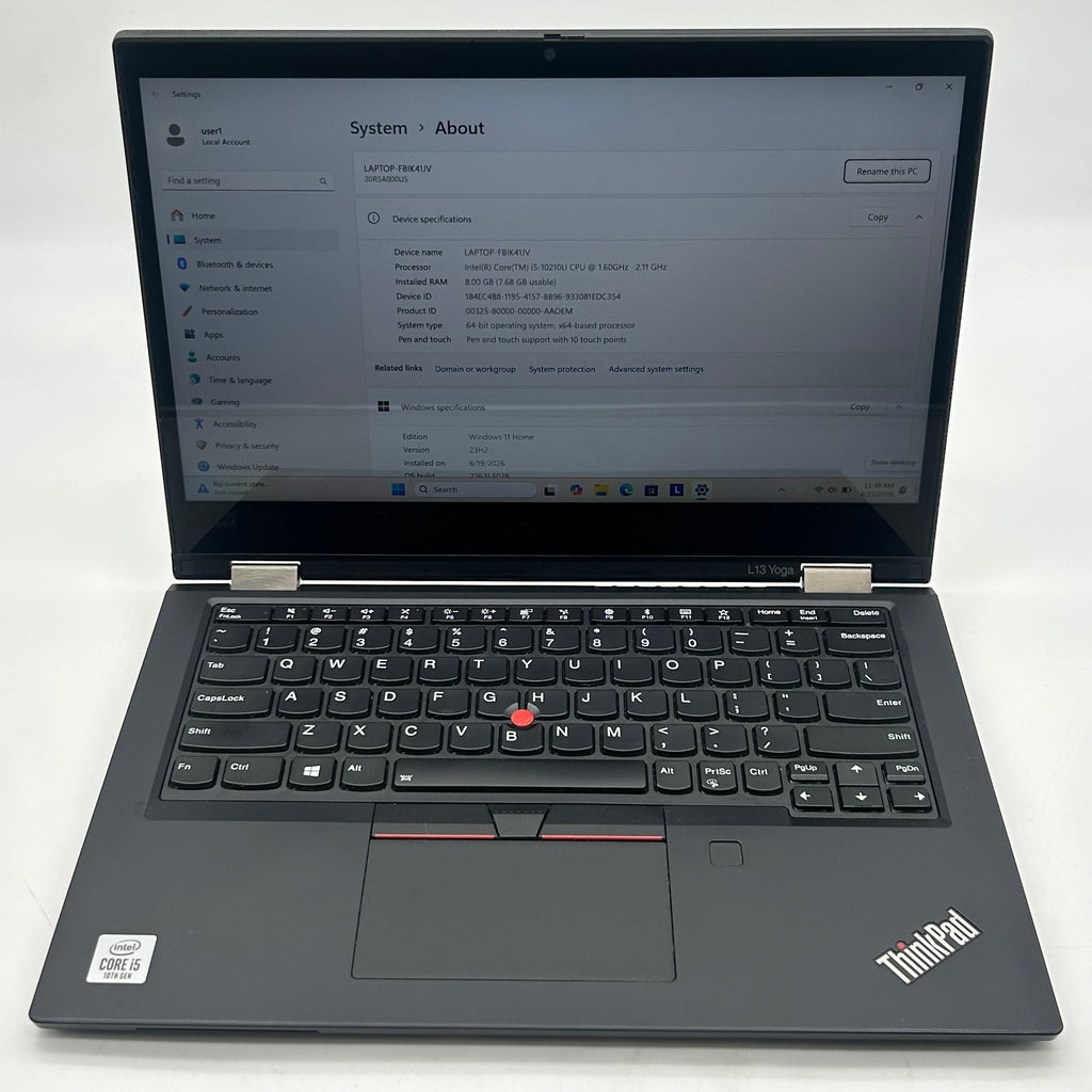 Lenovo ThinkPad L13 Yoga 13.3" |Core i5 |10th Gen| 8GB RAM| 256GB|