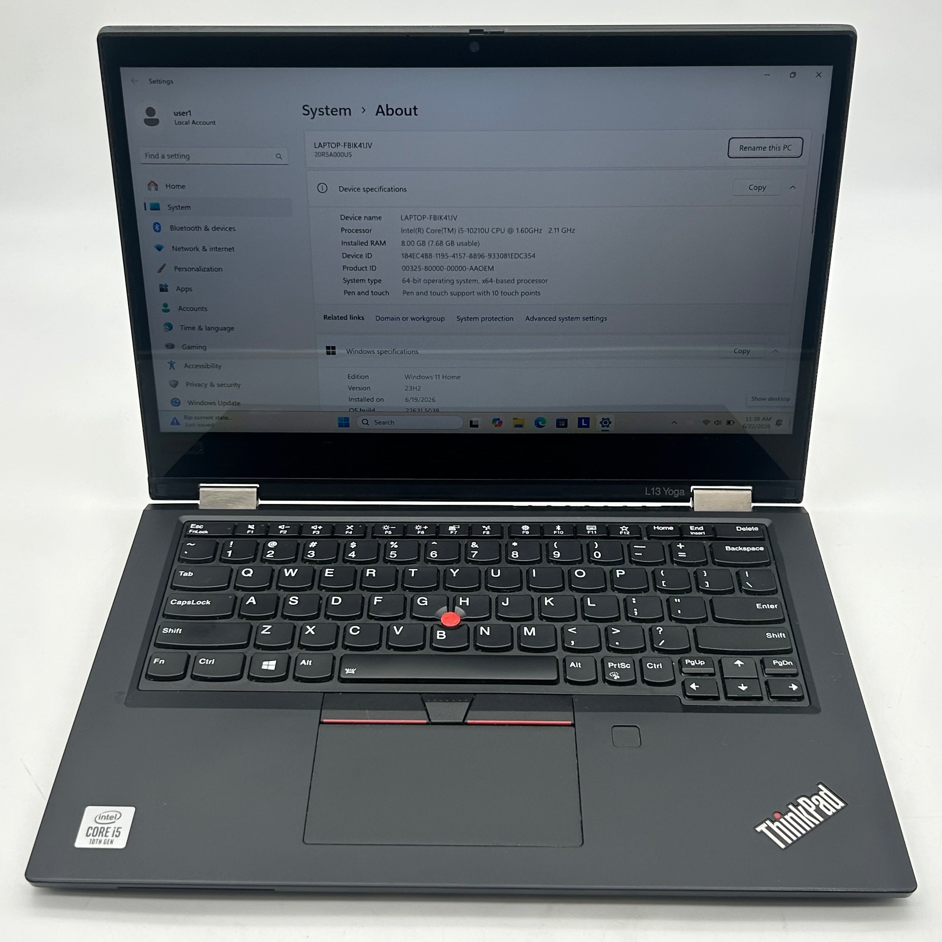 Lenovo ThinkPad L13 Yoga 13.3" |Core i5 |10th Gen| 8GB RAM| 256GB|