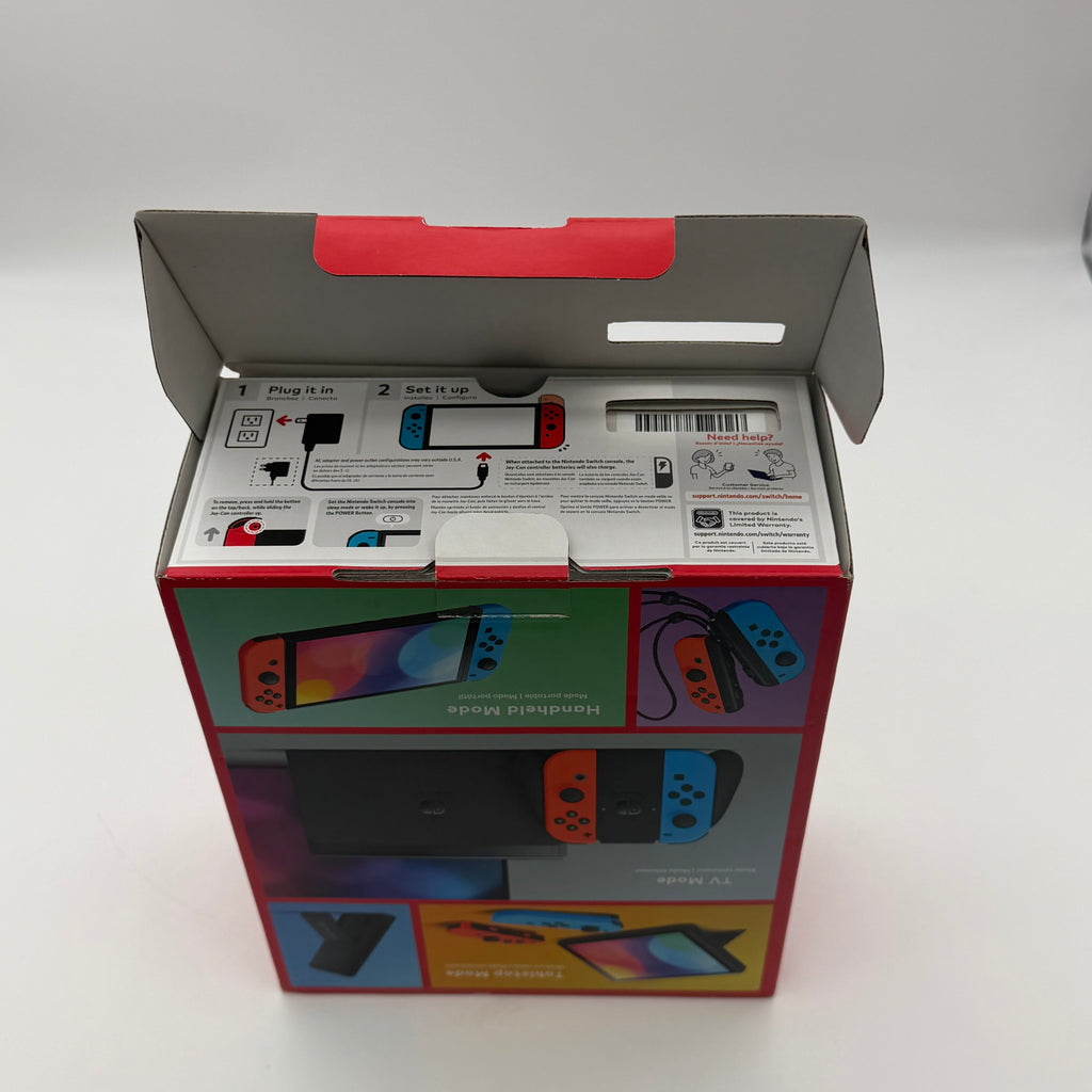 Nintendo Switch OLED Model HEG-001 Handheld Console 64GB Neon Red/Blue - New in Box