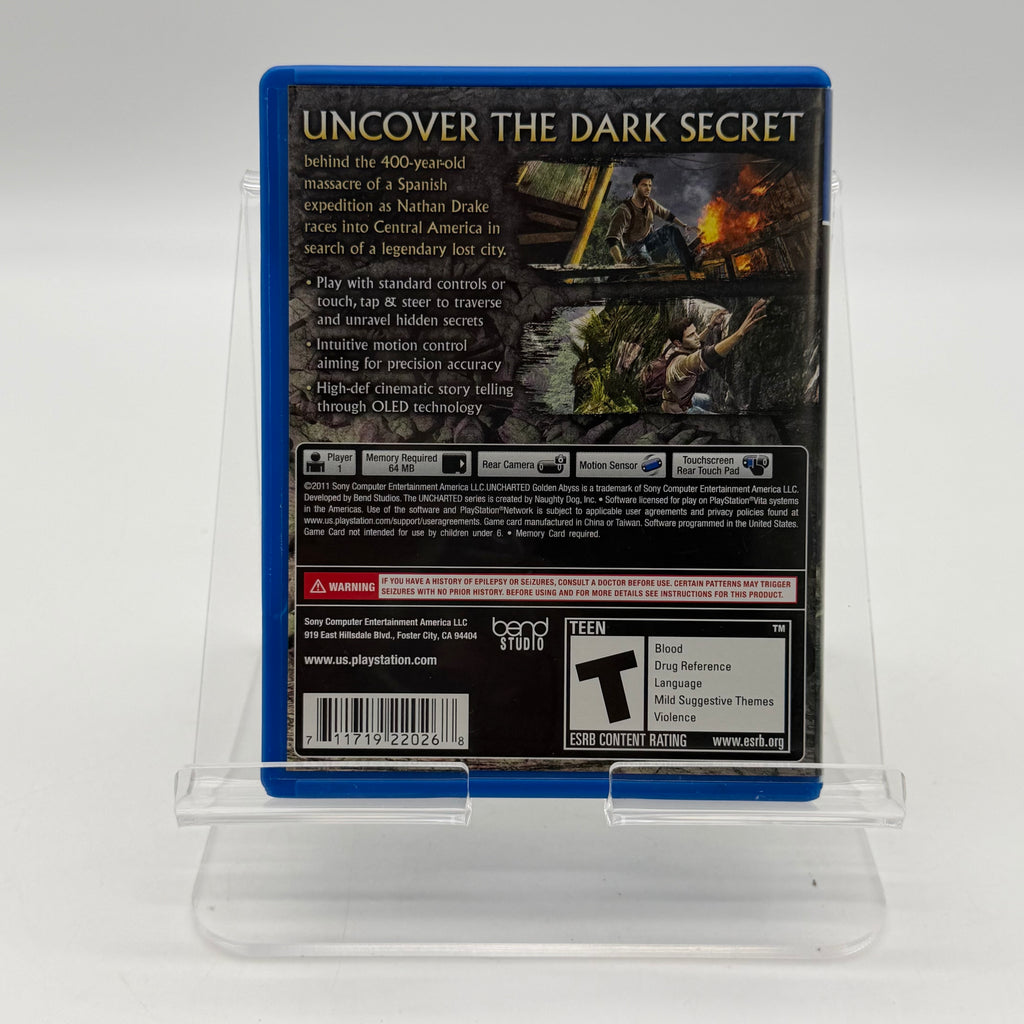 Uncharted: Golden Abyss (Sony PlayStation PS Vita) Complete In Box CIB