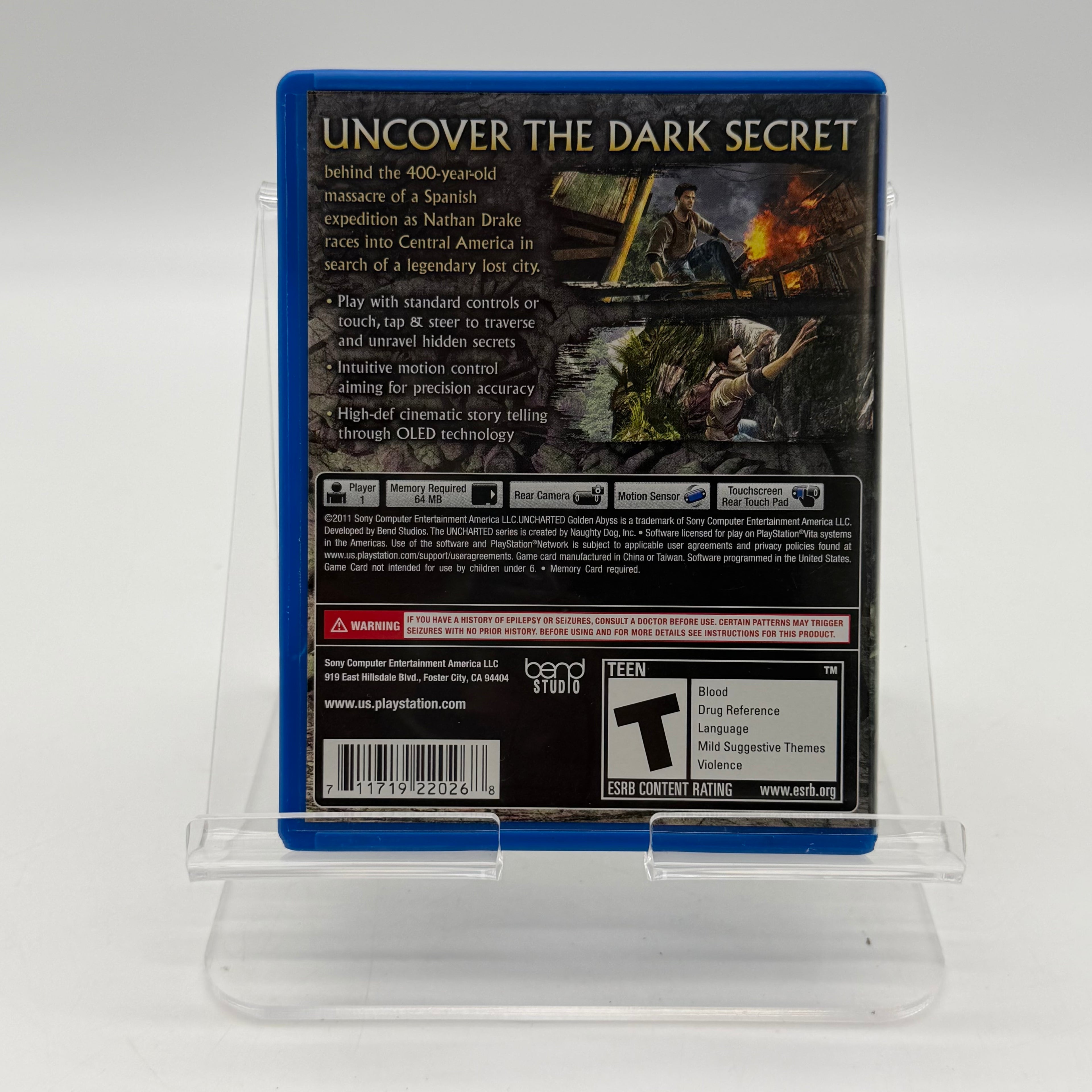 Uncharted: Golden Abyss (Sony PlayStation PS Vita) Complete In Box CIB