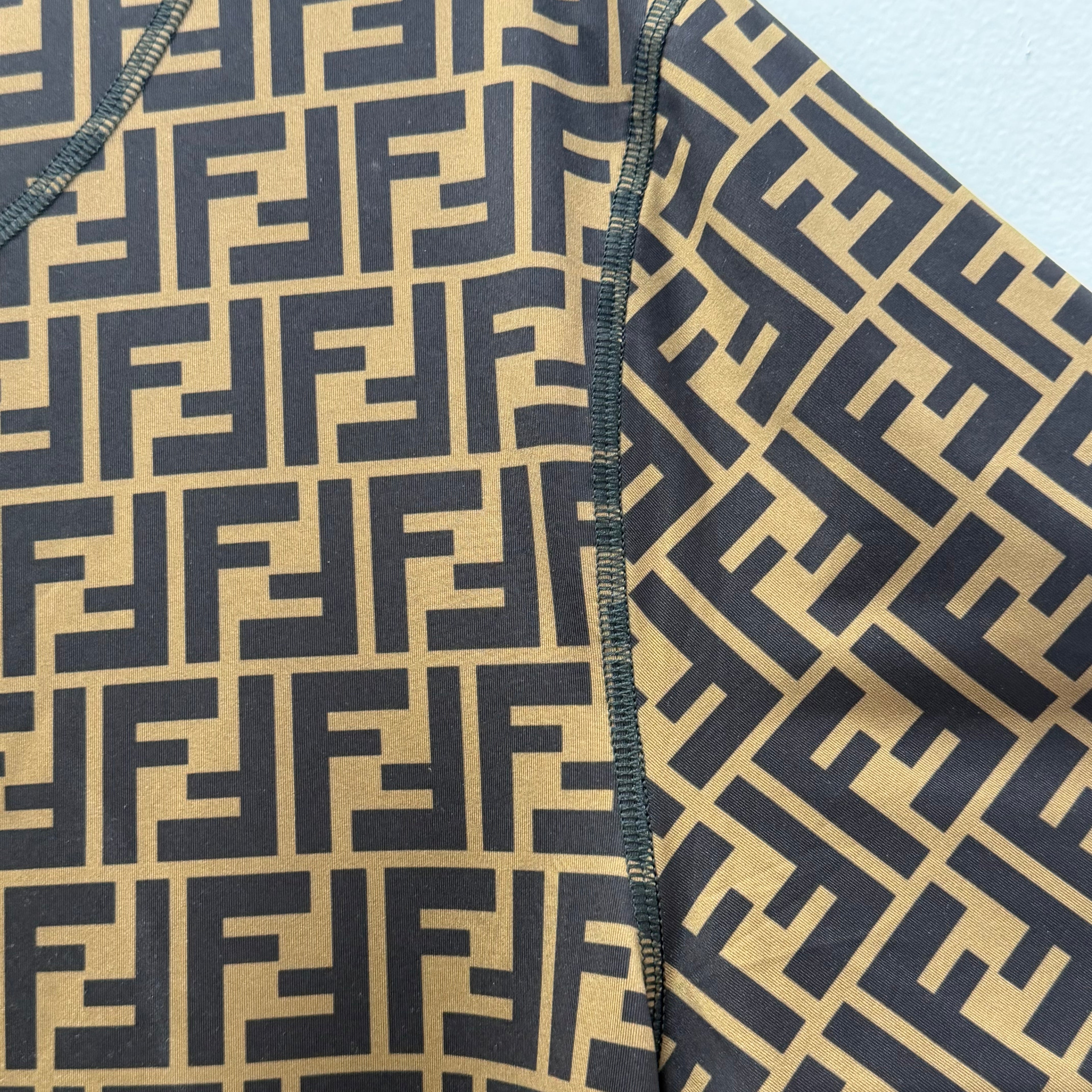 Fendi FF Zucca Monogram Cotton Short Sleeve T-Shirt Brown/Black - Large Size