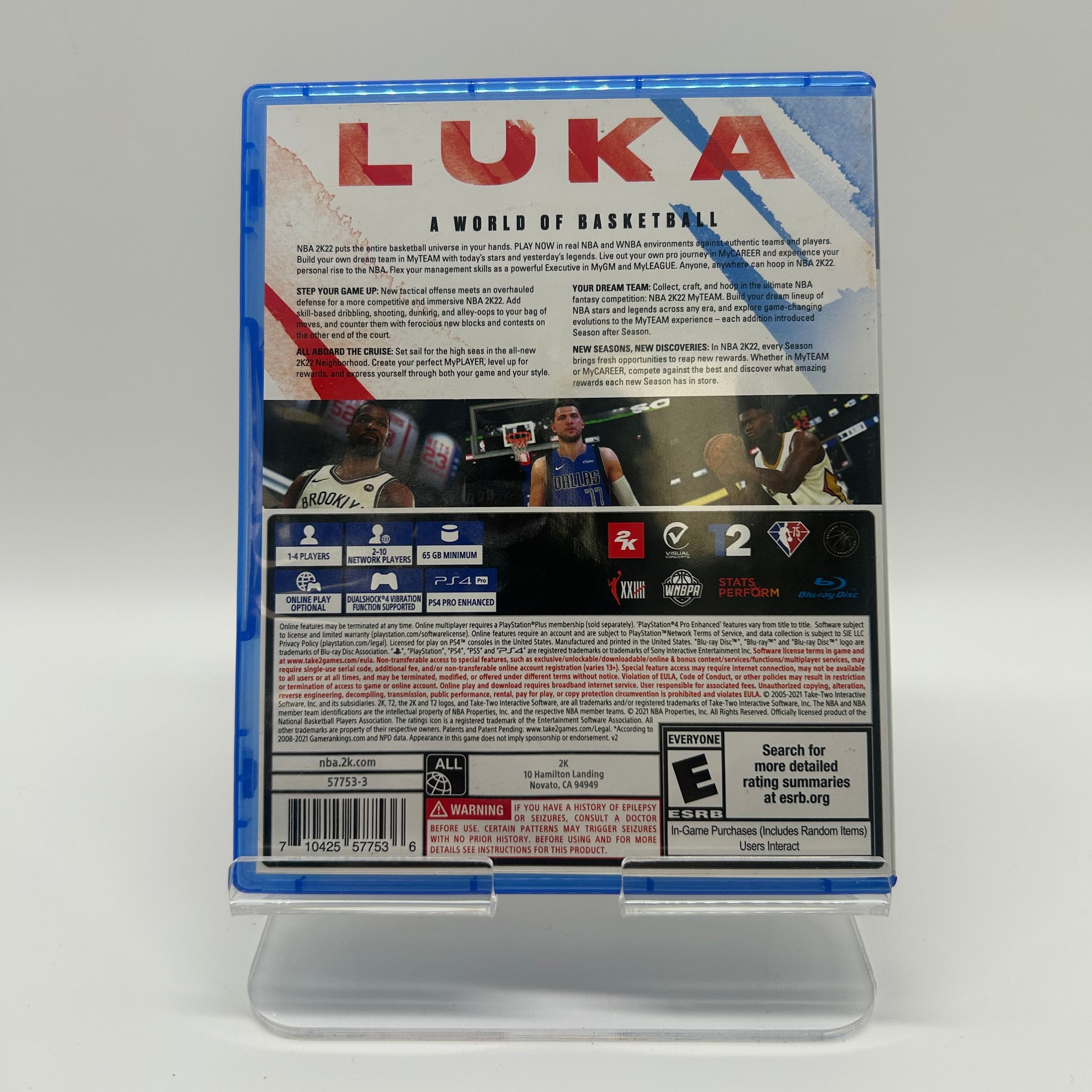 Sony NBA2K22 Video Game Blue Used with Case Inserts Manual - USED