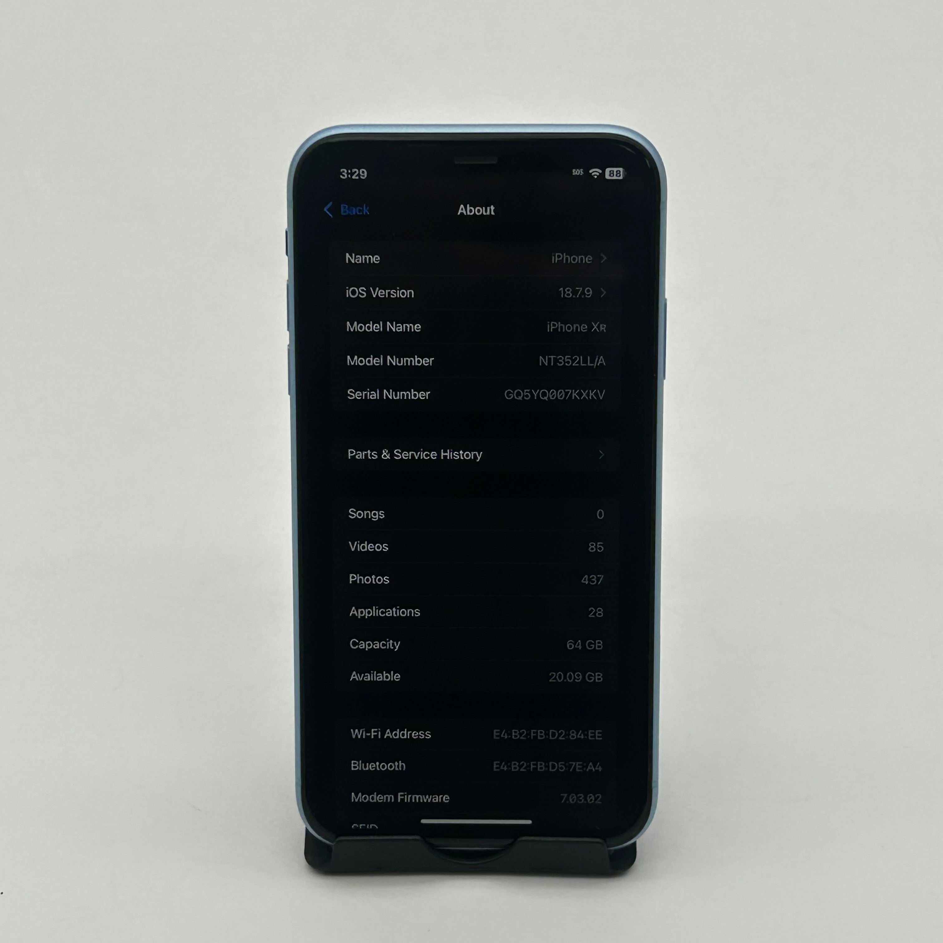 Apple iPhone XR A1984 64GB | Blue | UNLOCKED | READ