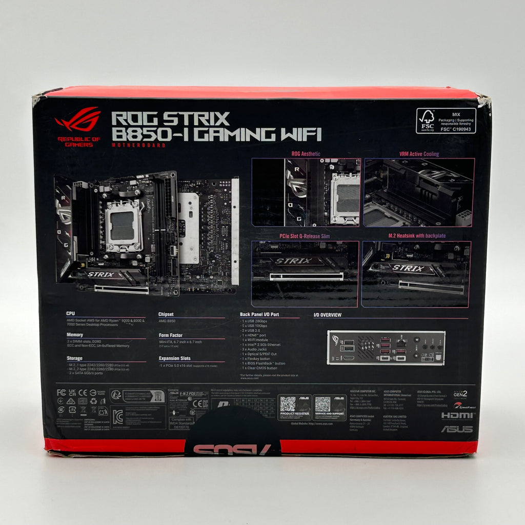 New Asus ROG Strix B850-I Gaming WiFi AM5 Mini-ITX AMD DDR5 Motherboard