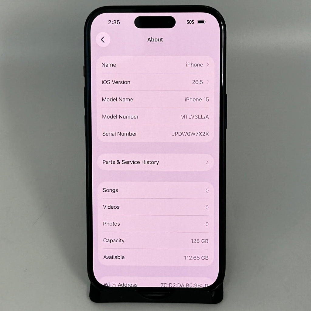 Apple iPhone 15 128GB Black Unlocked - 91% BH