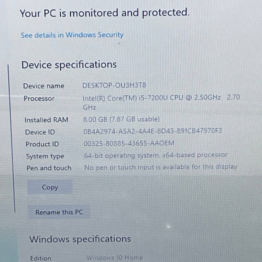 Dell Inspiron 15 3567 Core i5 7200U 8GB RAM 2TB - *READ*