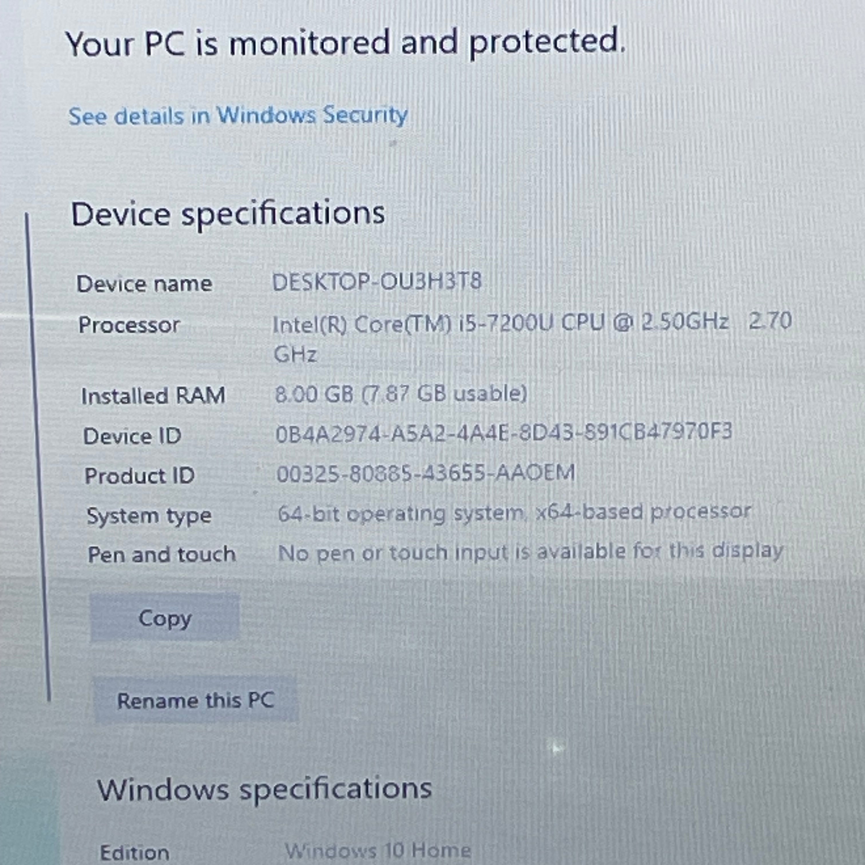 Dell Inspiron 15 3567 Core i5 7200U 8GB RAM 2TB - *READ*