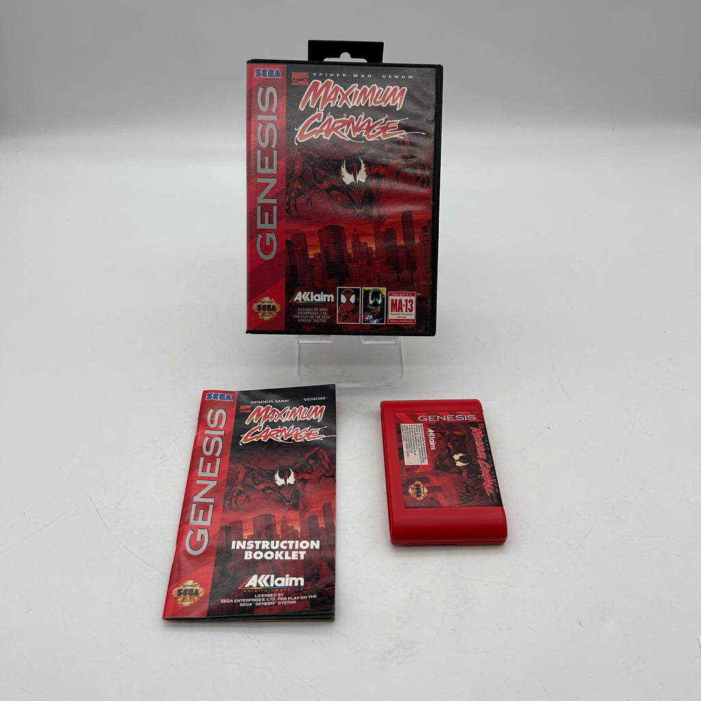 Spider-Man Venom Maximum Carnage Sega Genesis Case, Game, Manual - Tested