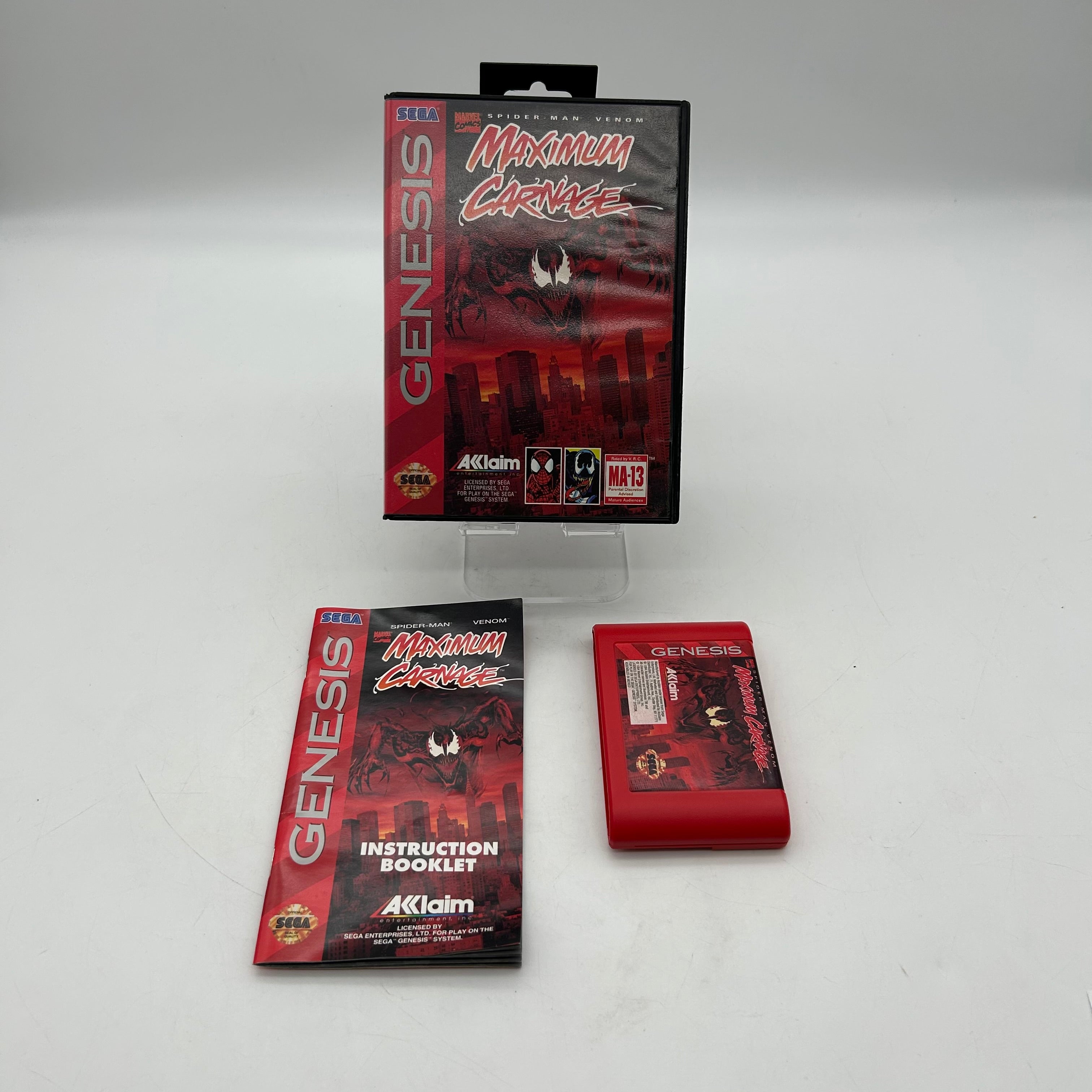 Spider-Man Venom Maximum Carnage Sega Genesis Case, Game, Manual - Tested