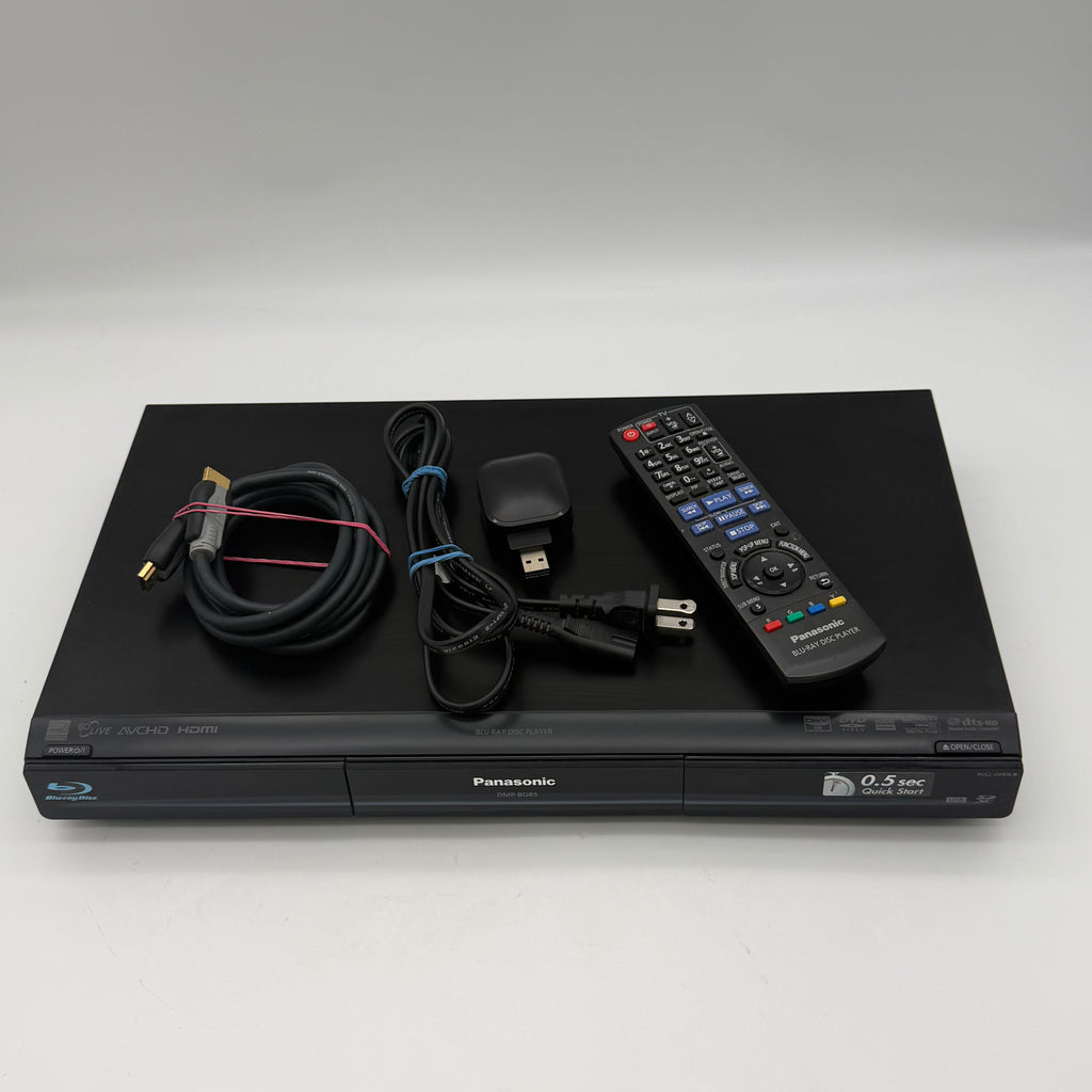 Panasonic Blu-Ray Disc Player DMP-BD85 w/ remote & wireless adapter - Tested