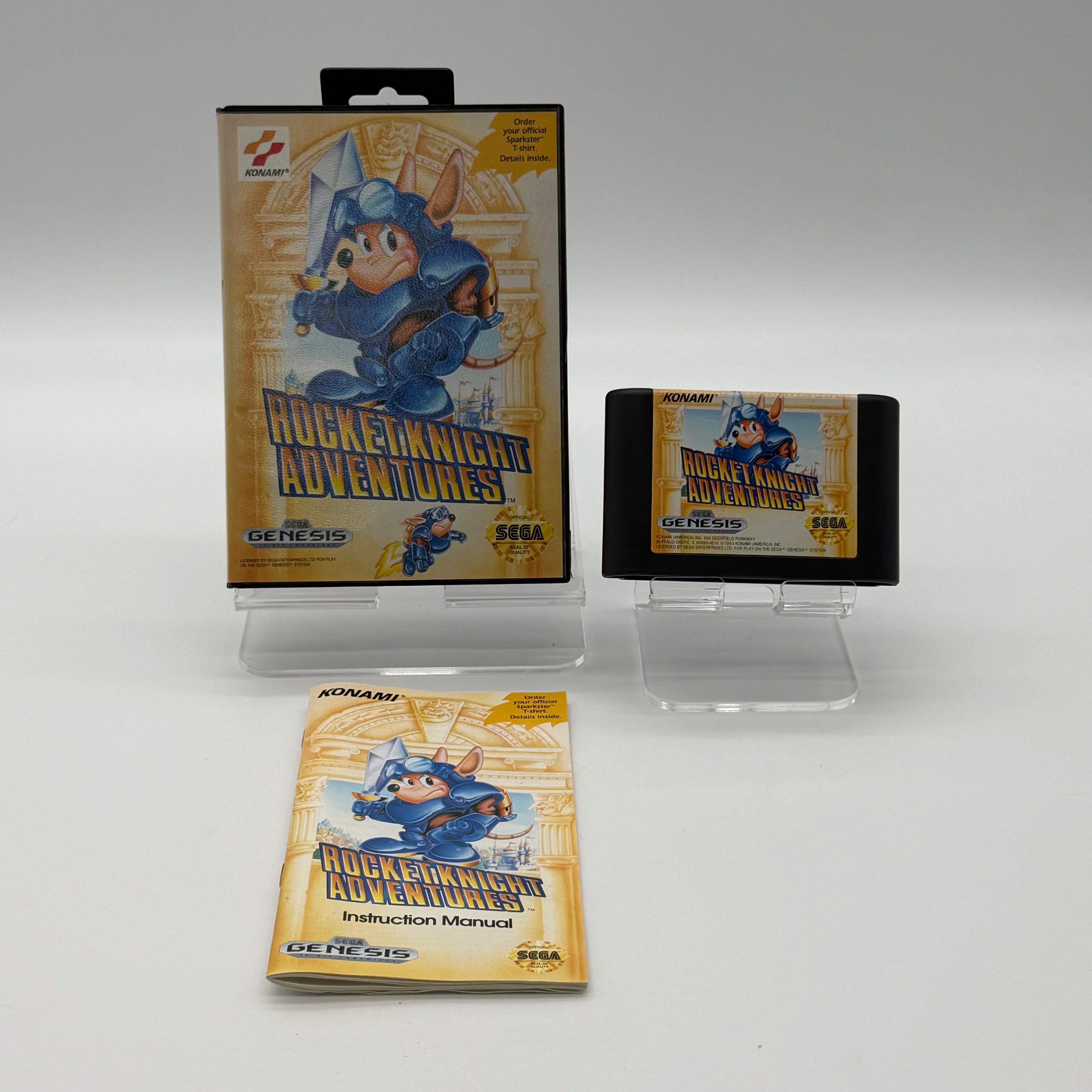 Sega Genesis Rocket Knight Adventures with Case and  Manual Inserts
