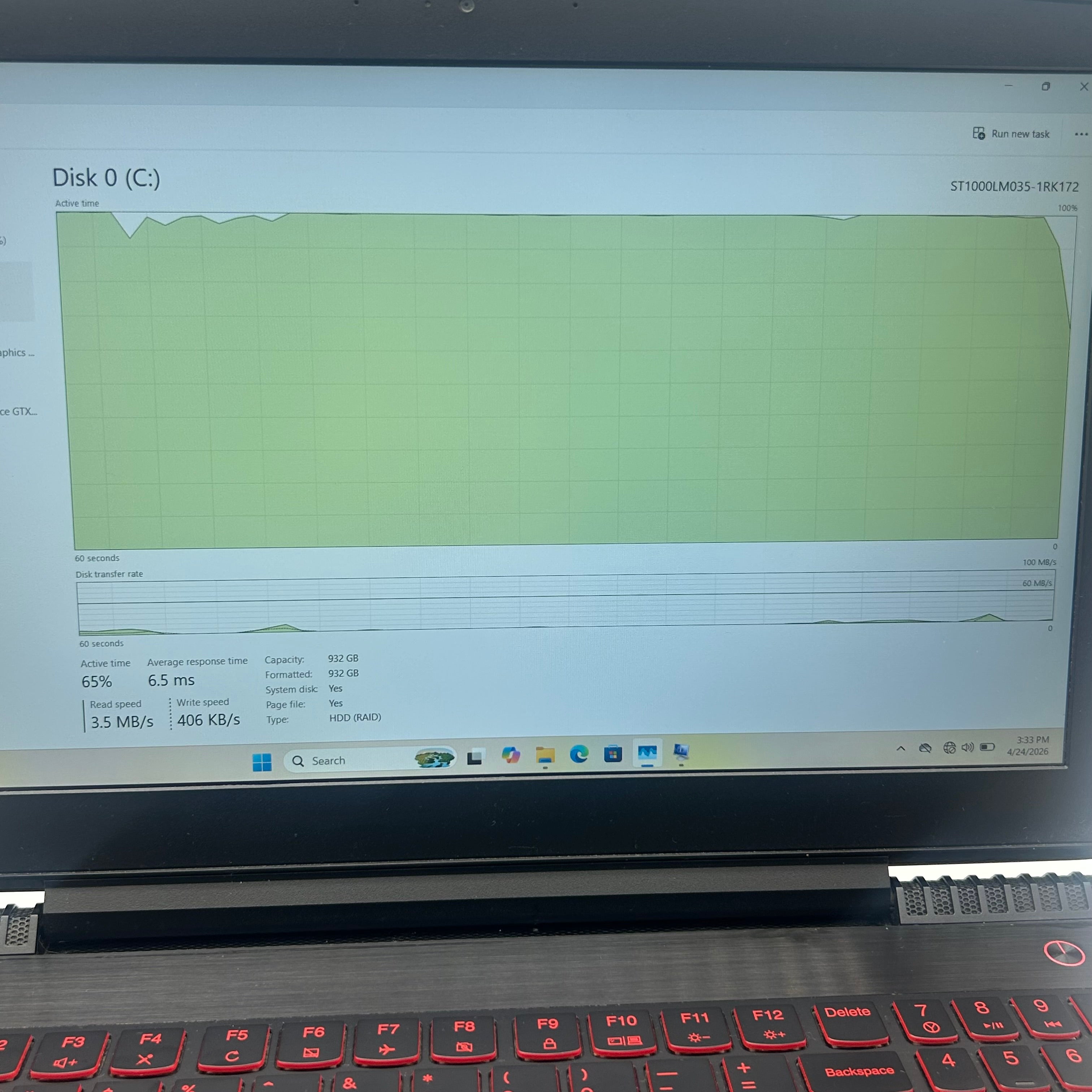 Lenovo Legion Y520-15IKBN 15.6" Core i5 24GB RAM 1TB HDD GTX 1050 Ti Used - No charger