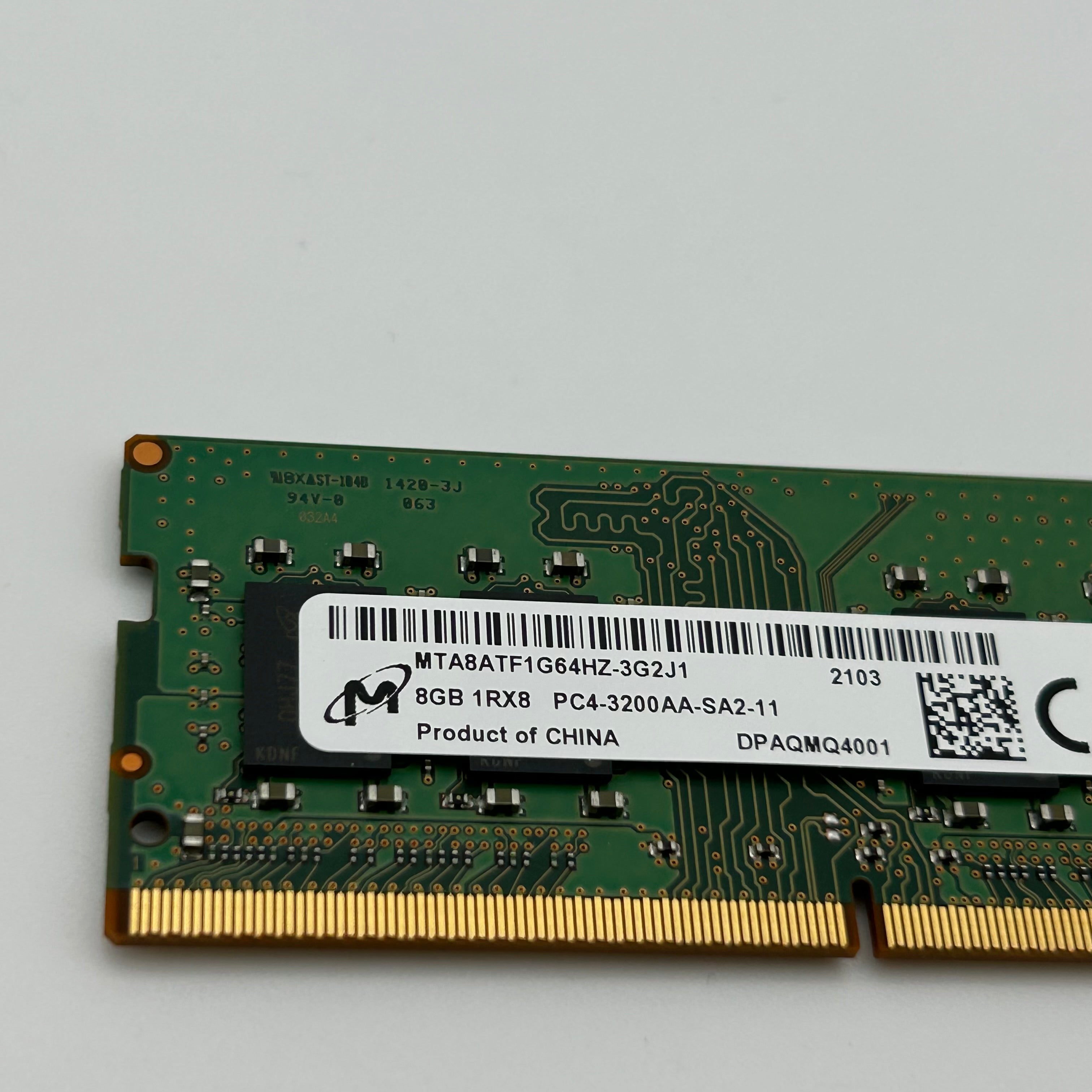 Micron 8GB 1RX8 MTA8ATF1G6HZ DDR3 Memory Module Green - Used