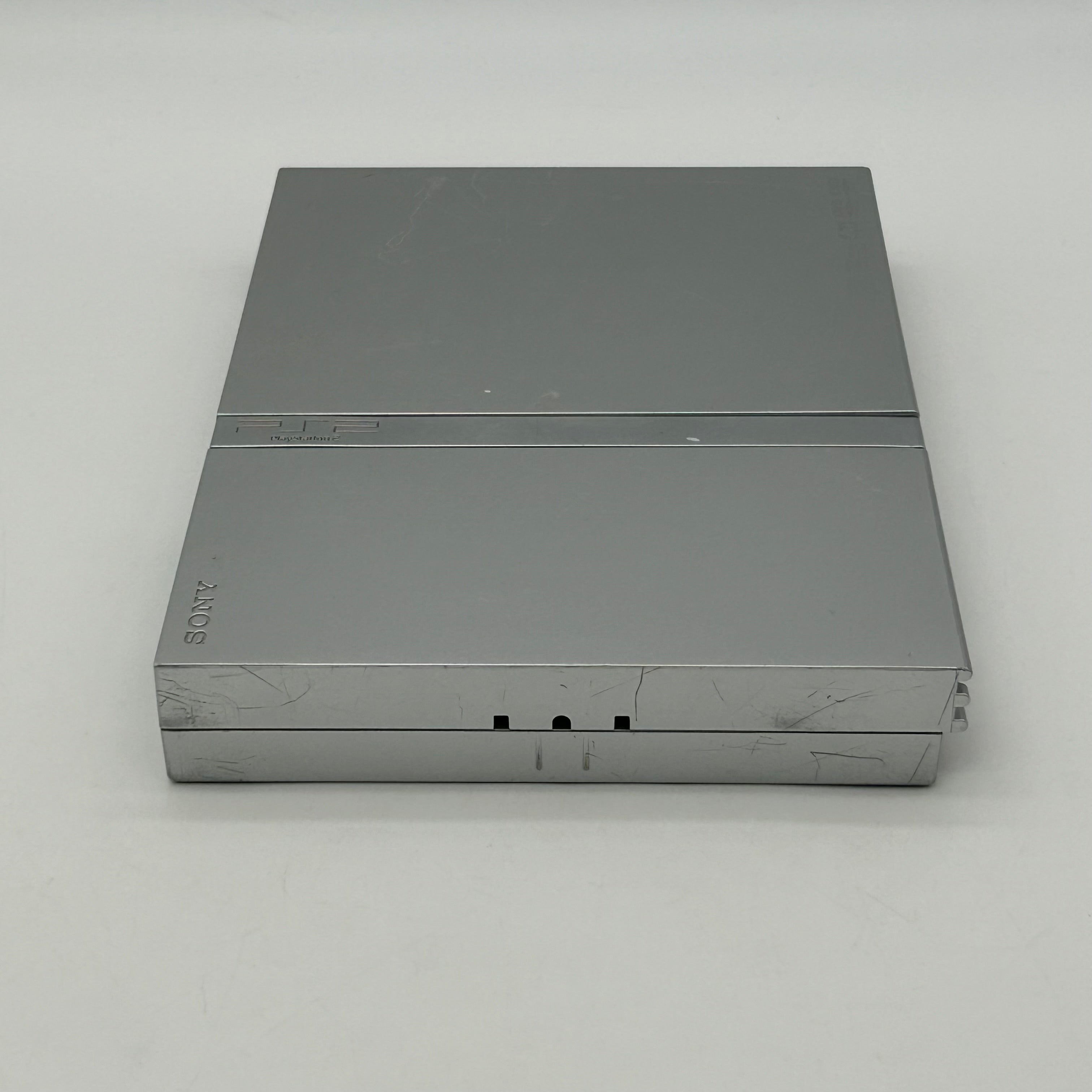 Sony PlayStation 2 Slim Satin Silver Console Bundle SCPH-77001 - Tested