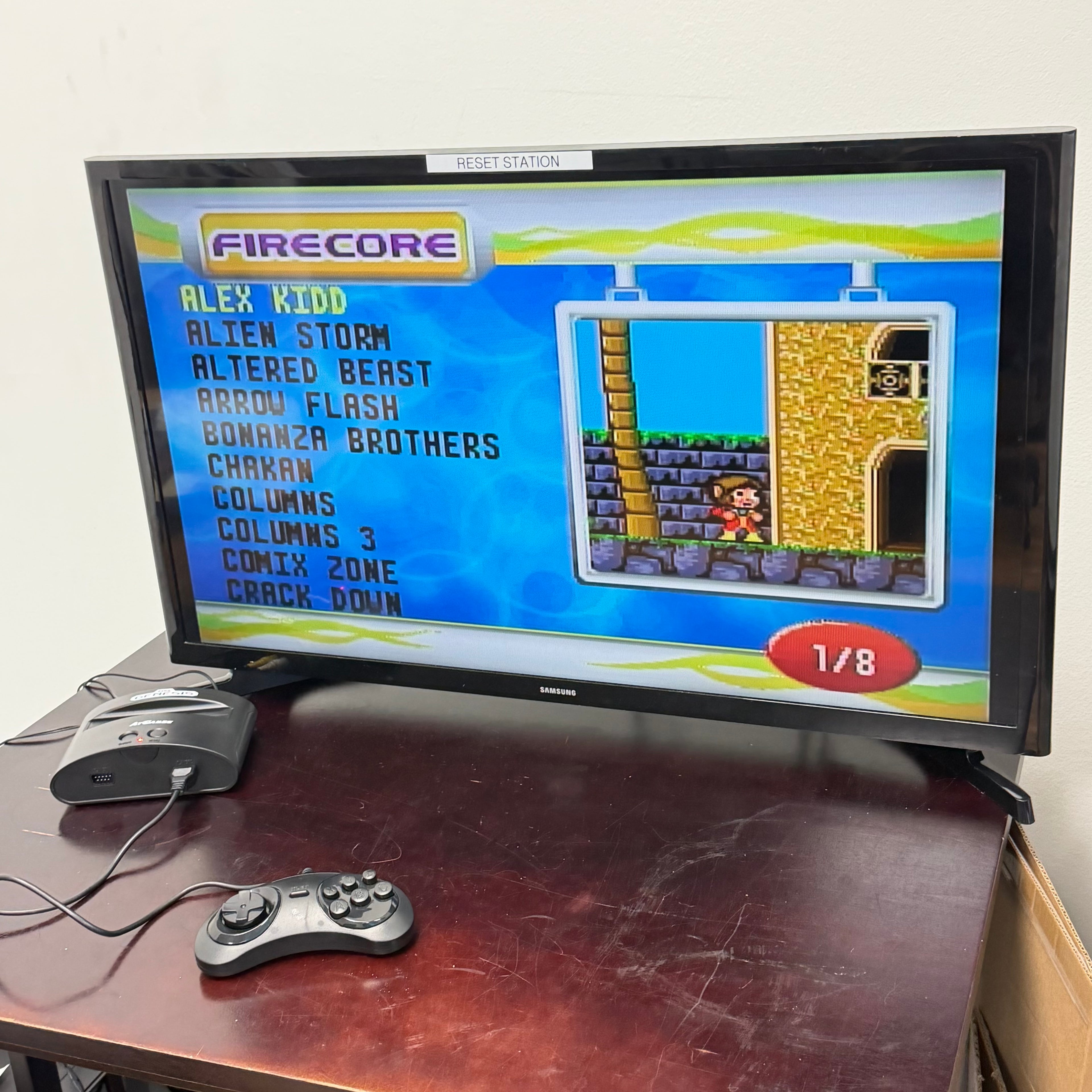 AtGames Sega Genesis Console Built-In Games w/ 2 Controllers, Cables & 1 Game - Tested