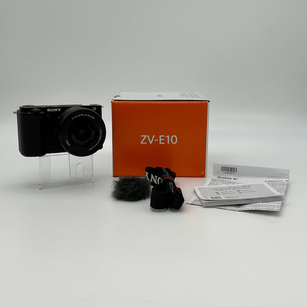 Sony ZV-E10 Mirrorless Camera with E PZ 16-50mm F3.5-5.6 OSS - Black - Used With Box