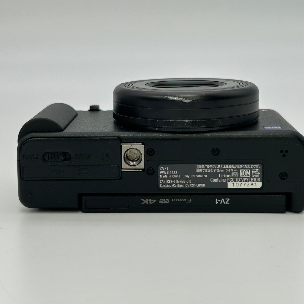 Sony ZV-1 Compact Digital Camera Zeiss Lens Flip-out Screen Black USB f/1.8-2.8 - Black - Used
