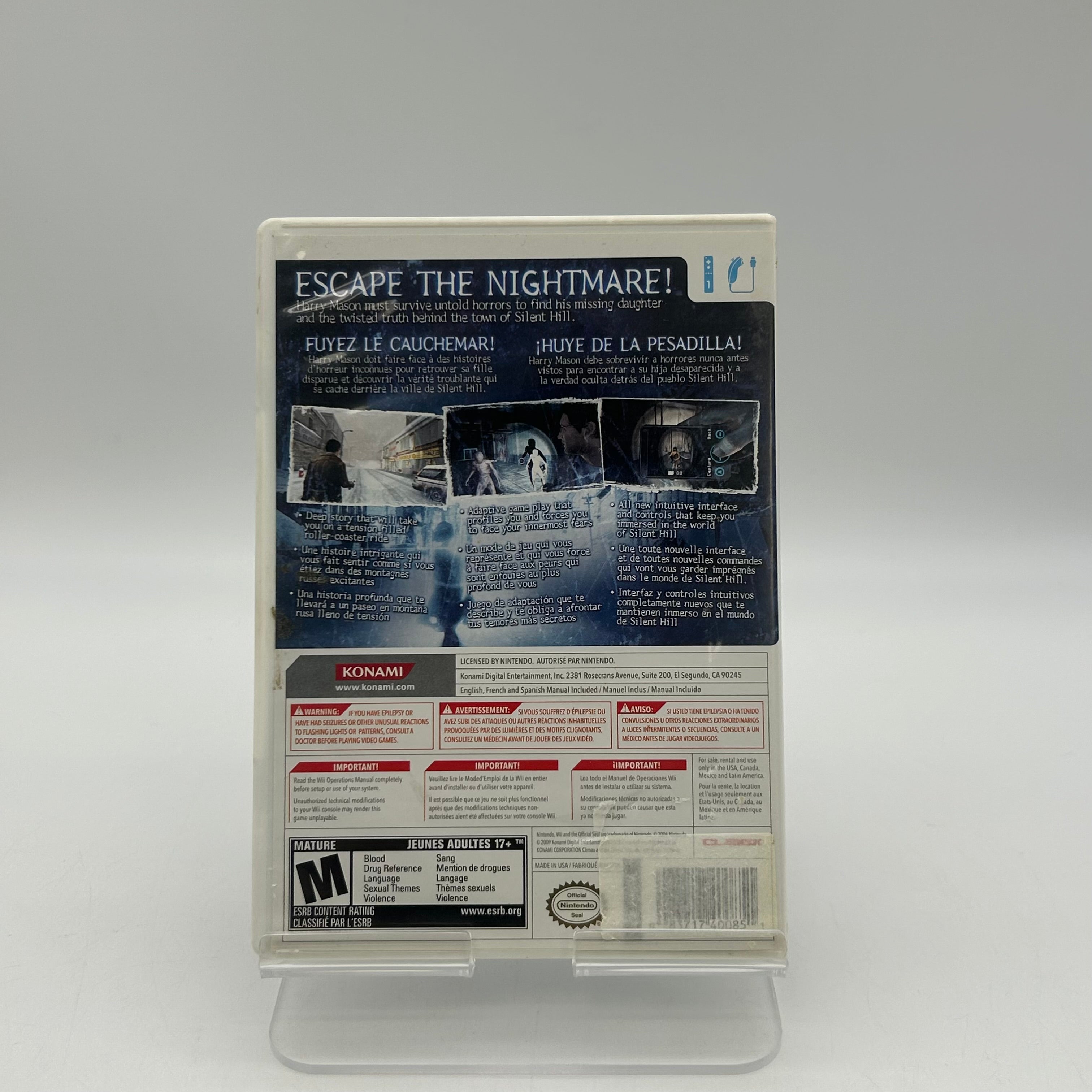 Silent Hill: Shattered Memories Nintendo Wii WII - Used Boxed With Manual