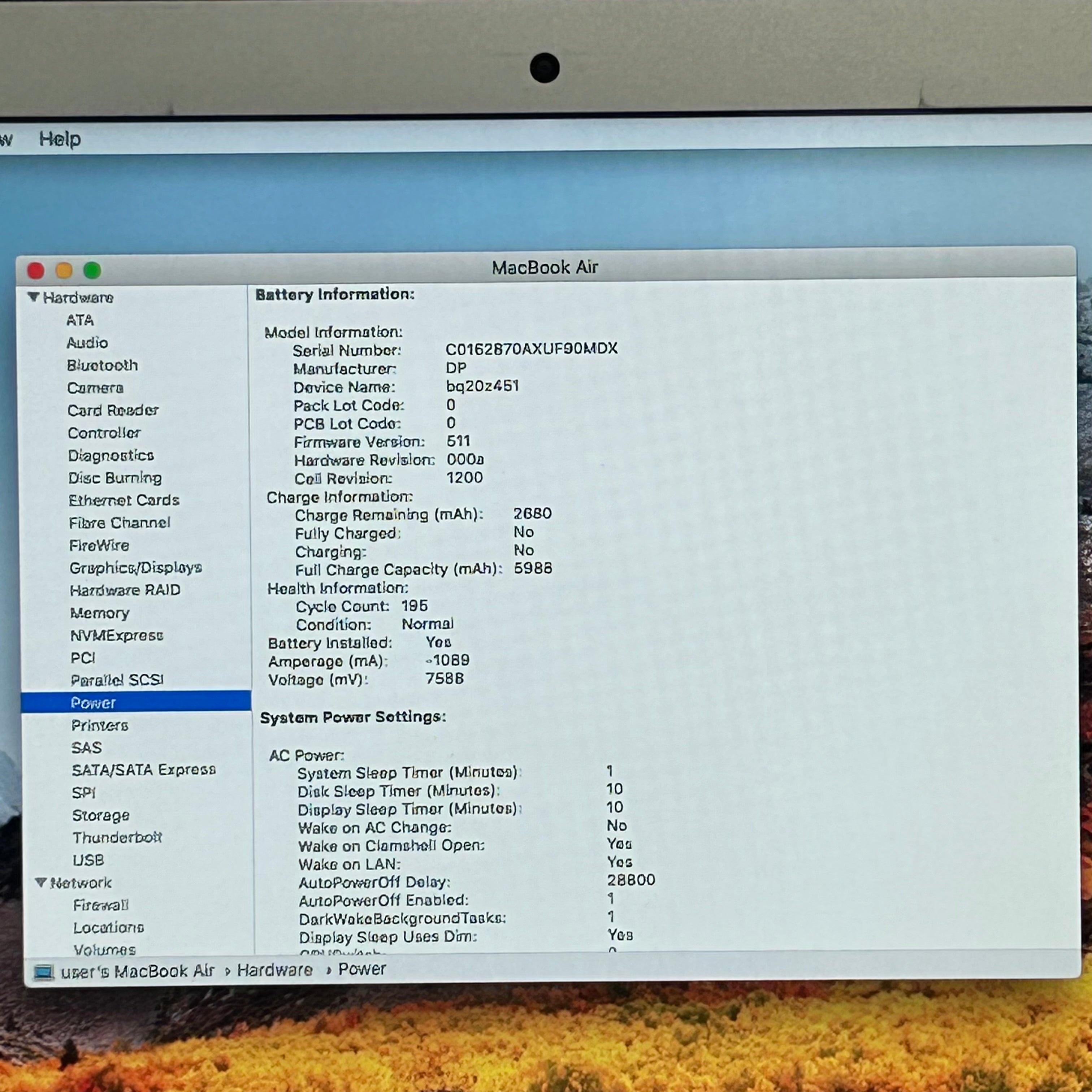 Apple MacBook Air A1466 Core i5 1.6Ghz 8GB RAM 256GB