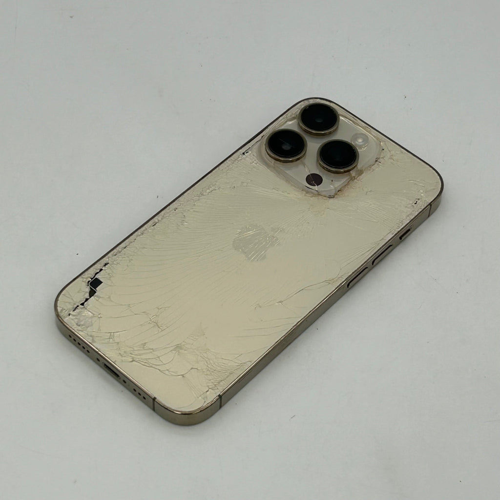 Apple iPhone 14 Pro - 128GB - Gold (Unlocked) CRACKED BACK - 77% BH