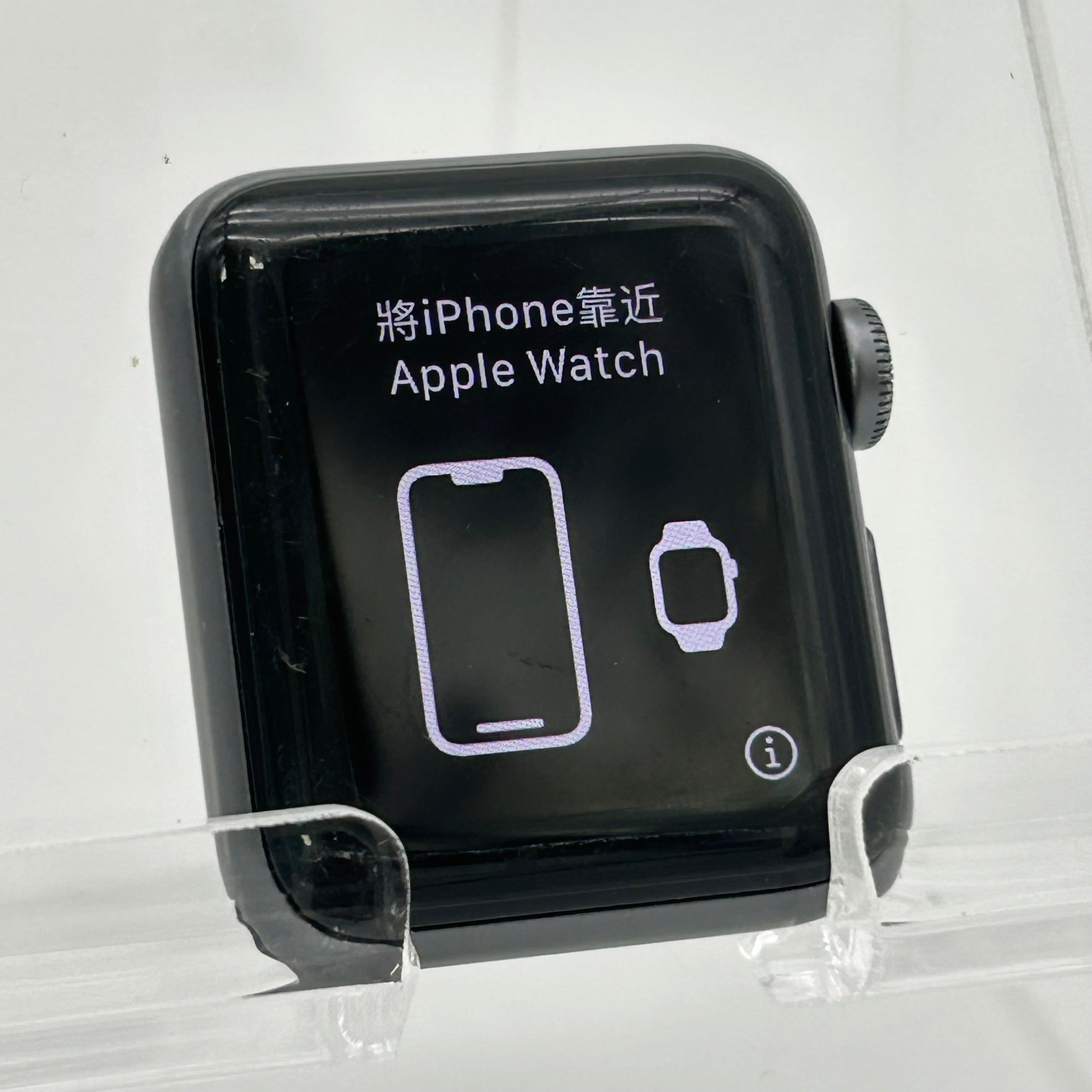 GPS Only Apple Watch Series 3 38MM Silver Aluminum Black Sport Band A1858