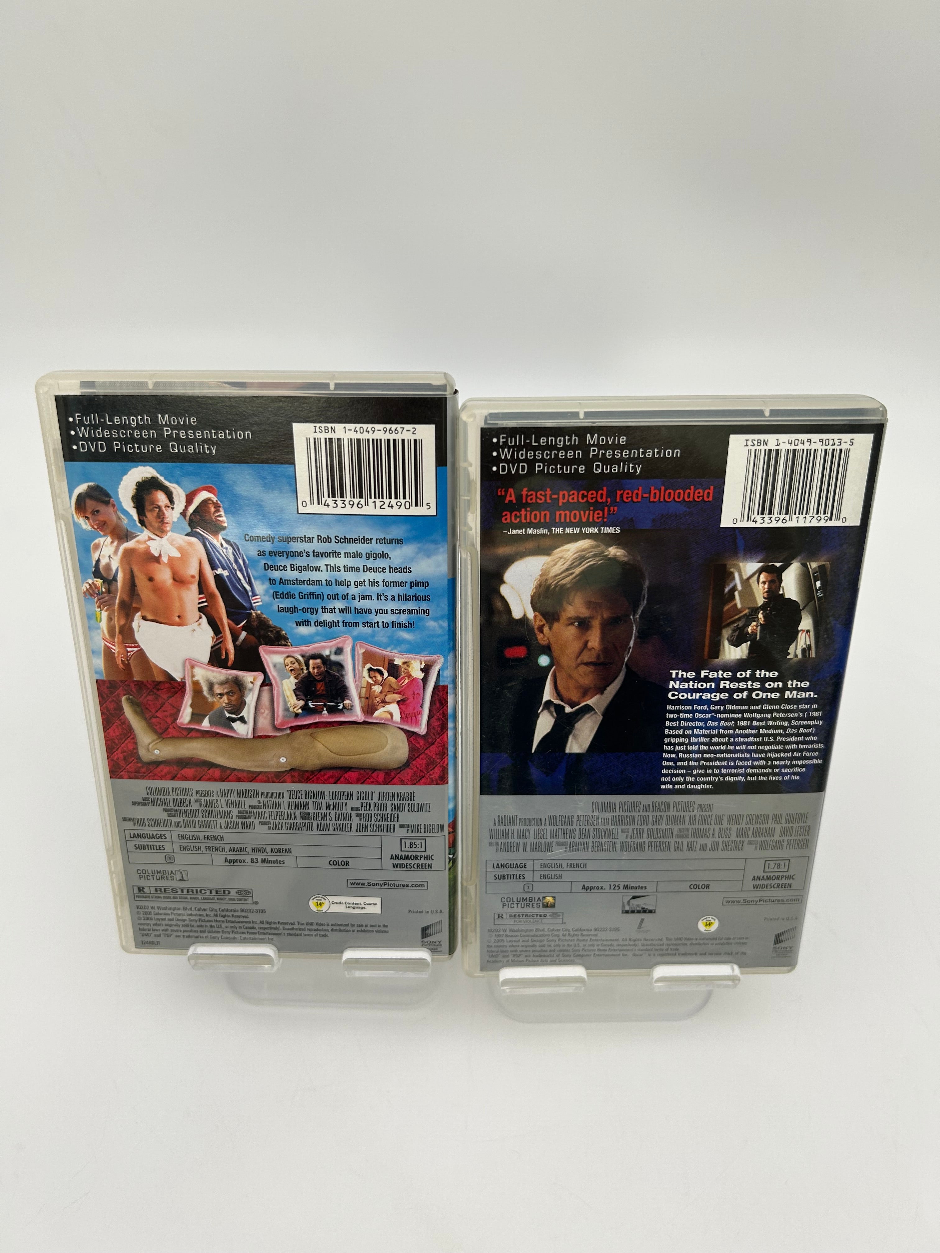 Lot of 2 UMDs for PSP - Deuce Bigalow European Gigolo & Air Force One