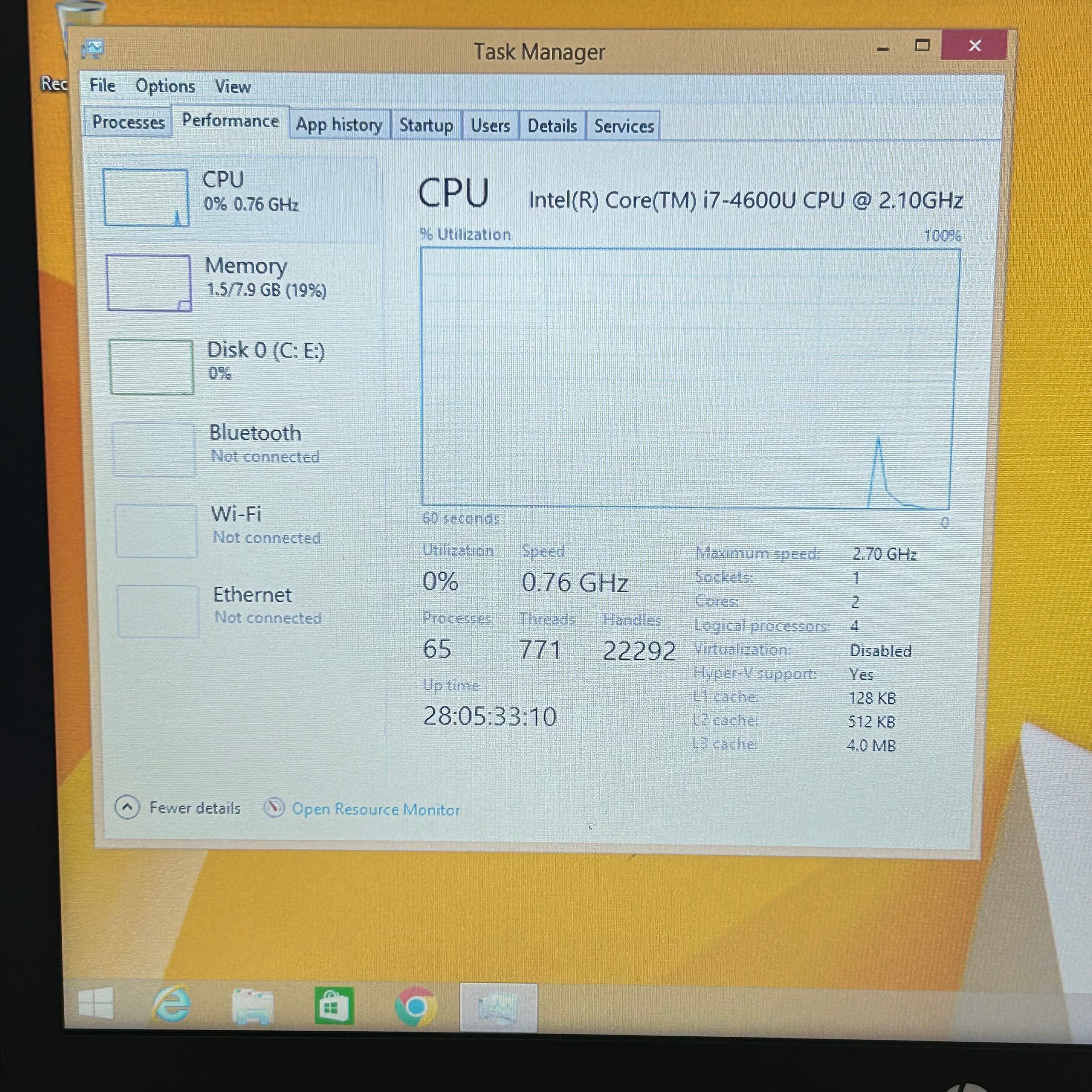 HP EliteBook Folio 9480m 14" |Core i7 2.1GHz |8GB RAM |256GB| Silver w/ Charger