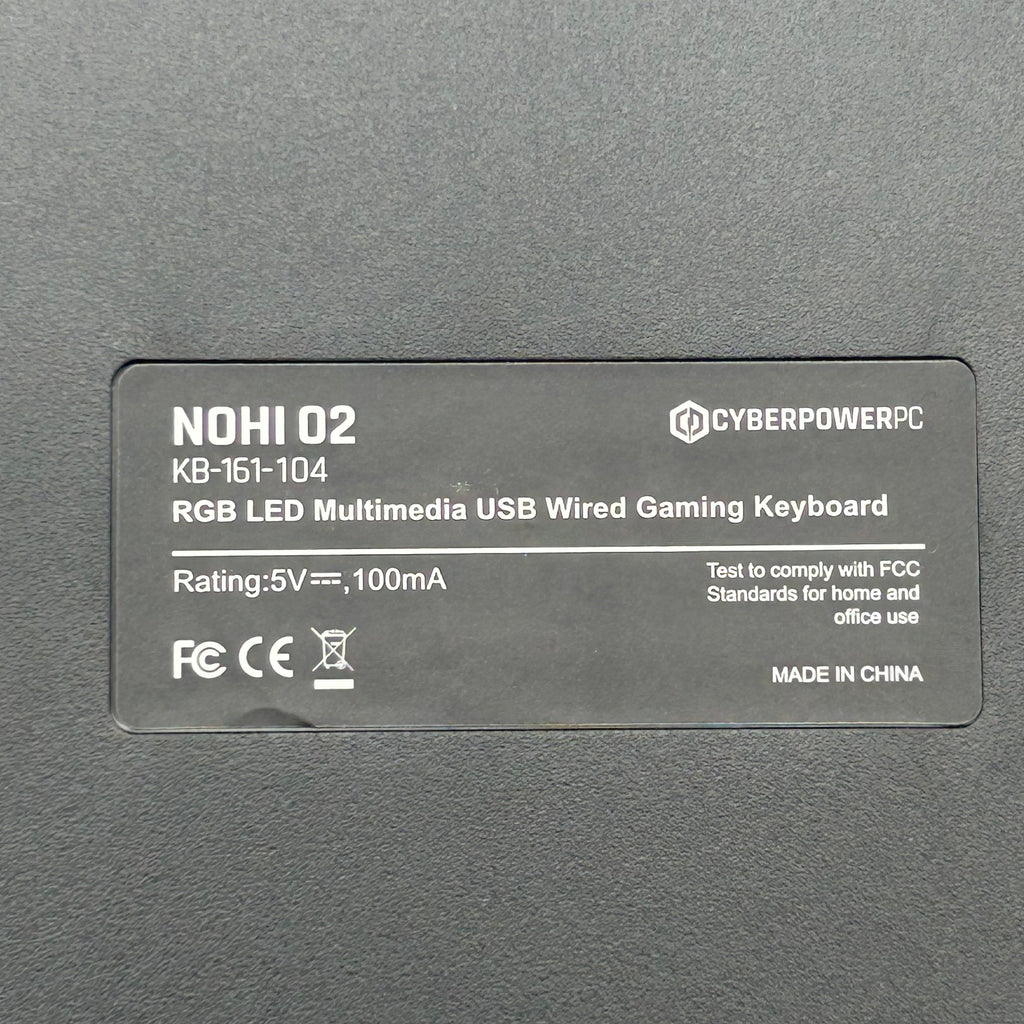 CyberPowerPC NOHI 02 Wired USB Gaming Keyboard + Elite M1-131 Mouse Black