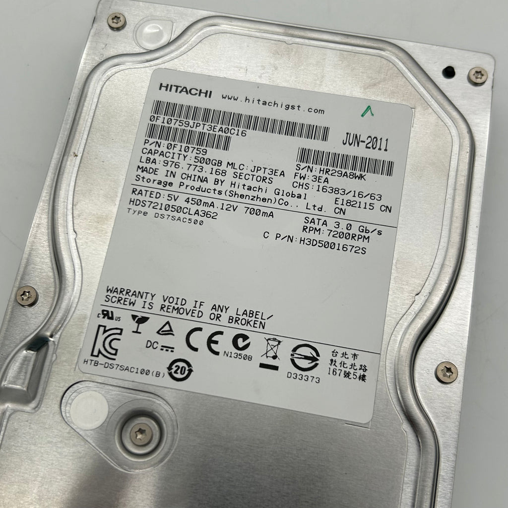 Lot of 16 Hitachi 500GB 3.5" SATA Hard Drives HDS721050CLA362 Bulk Untested