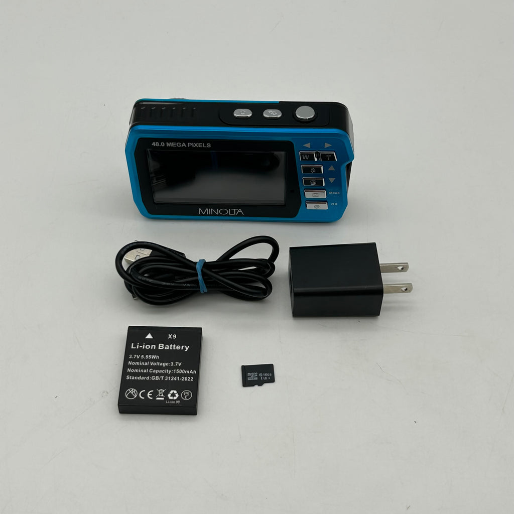 Minolta MN40WP 48.0MP Waterproof Dual Screen Digital Camera w/16 GB SD | TESTED