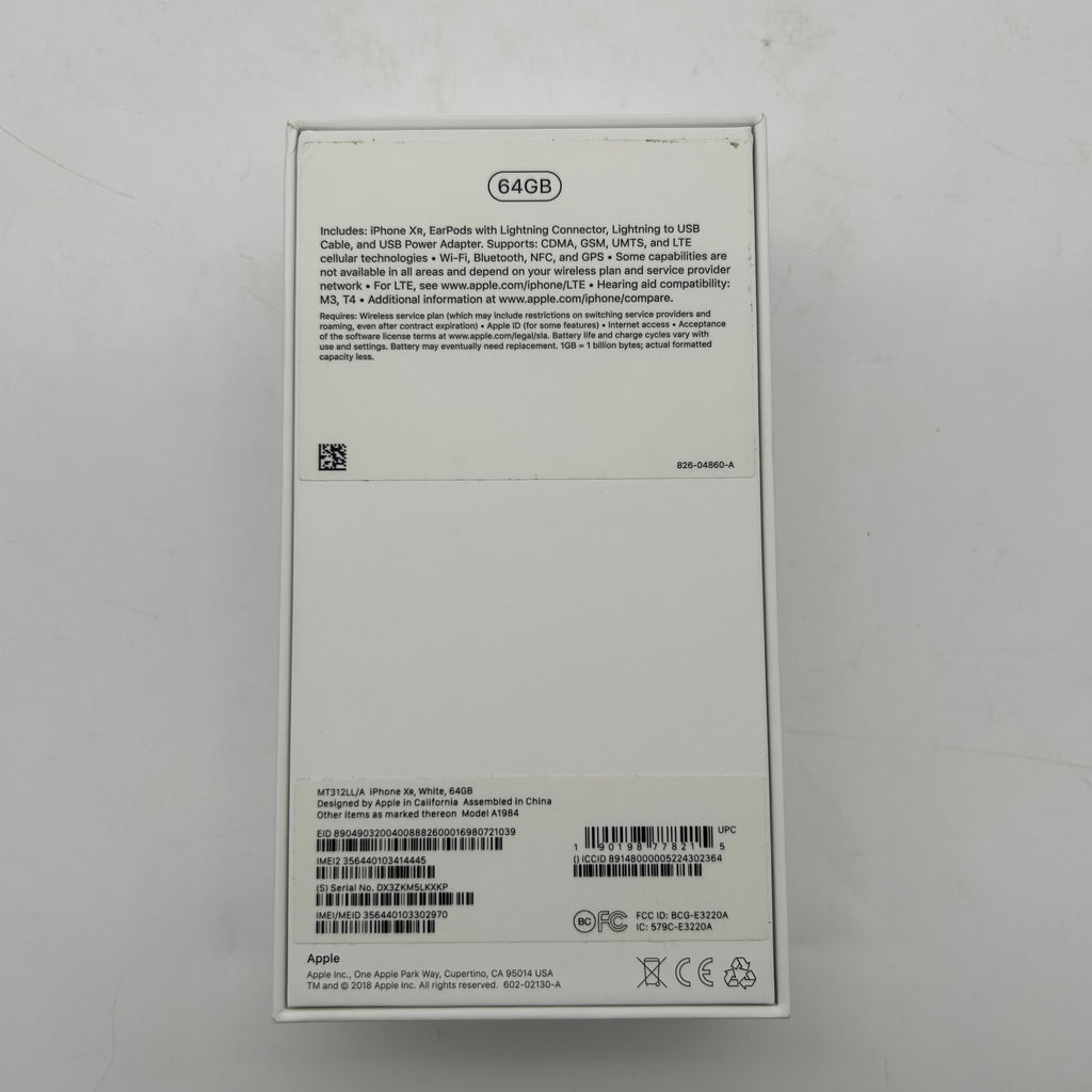 Unlocked Apple iPhone XR 64GB White Cellular A1984 - Parts Only