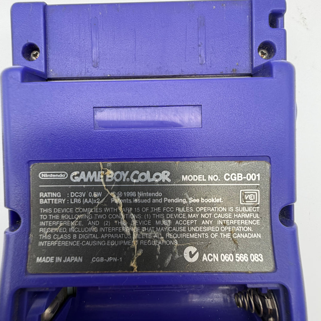 Nintendo Game Boy Color (CGB-001) 1998 Purple w/ Pocket Monster Game - Tested