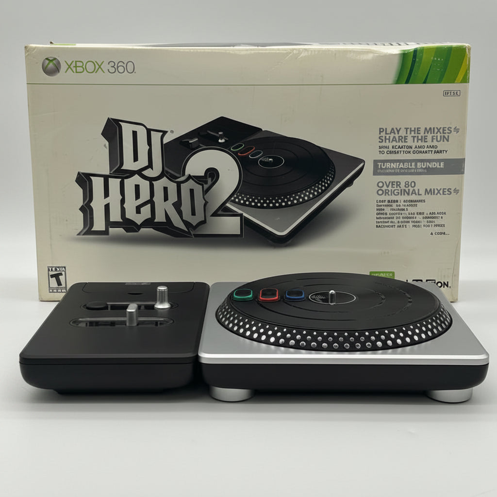 Xbox 360 DJ Hero 2 Wireless Turntable Controller w/ Box - UNTESTED NO DONGLE