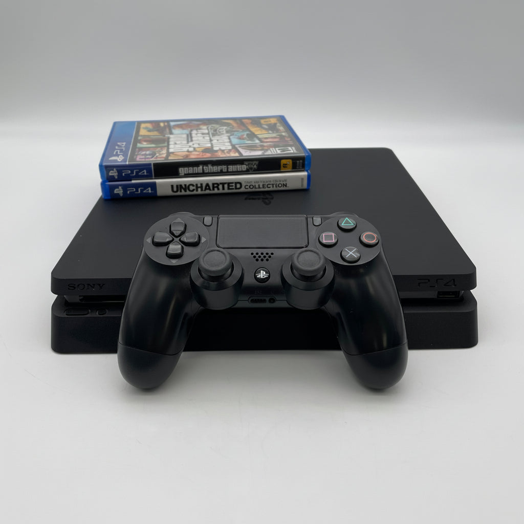 Sony PlayStation 4 Slim CUH-2015A Console Bundle w/Controller And Games
