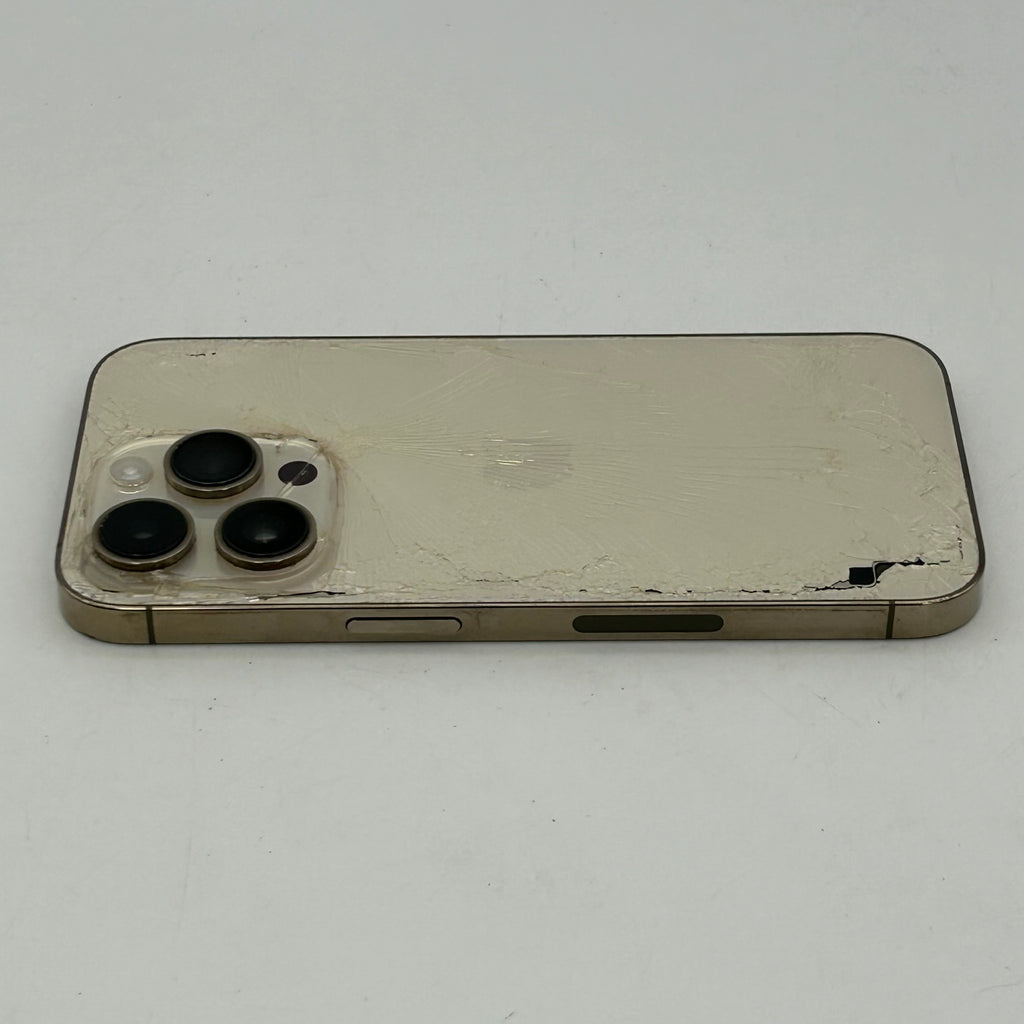 Apple iPhone 14 Pro - 128GB - Gold (Unlocked) CRACKED BACK - 77% BH