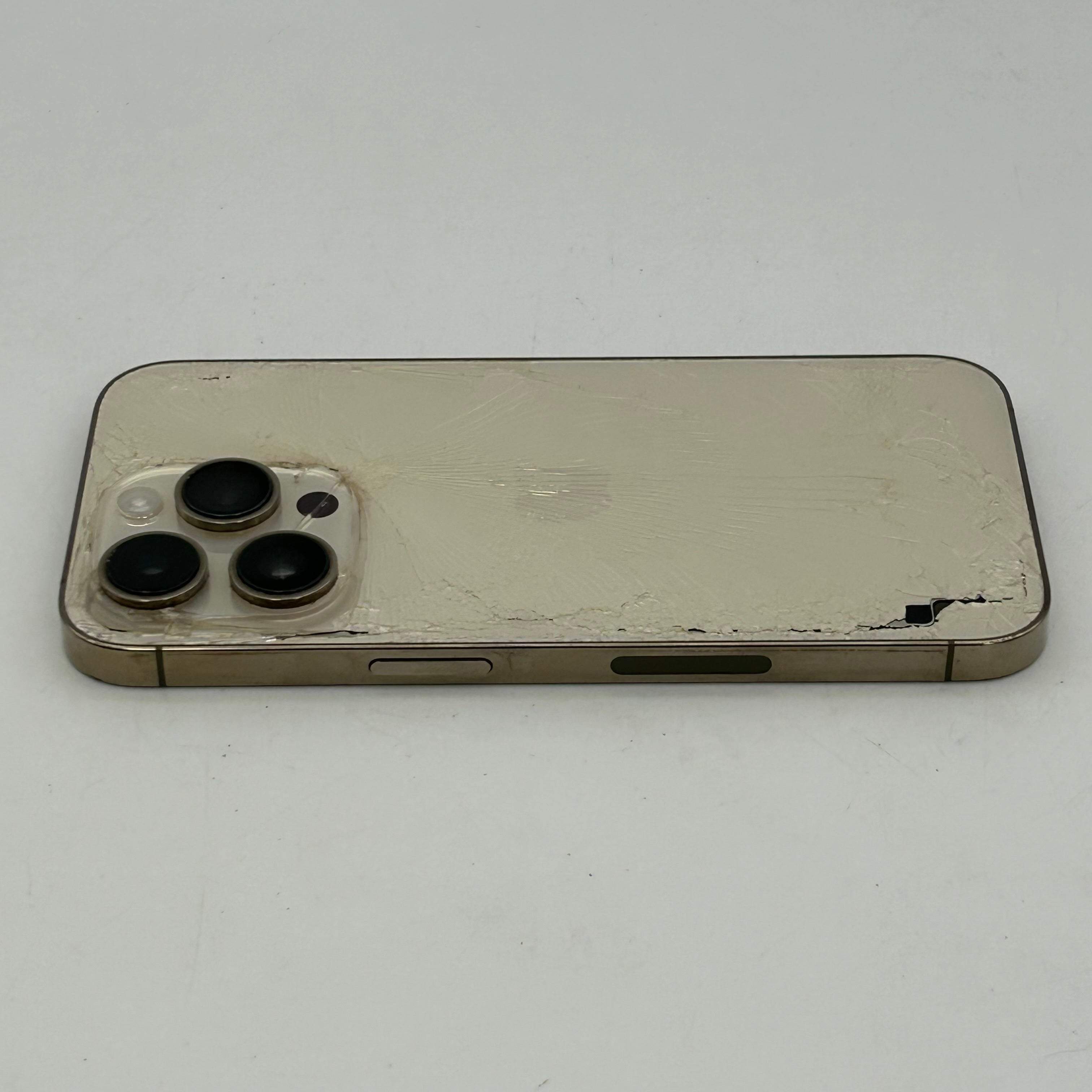 Apple iPhone 14 Pro - 128GB - Gold (Unlocked) CRACKED BACK - 77% BH