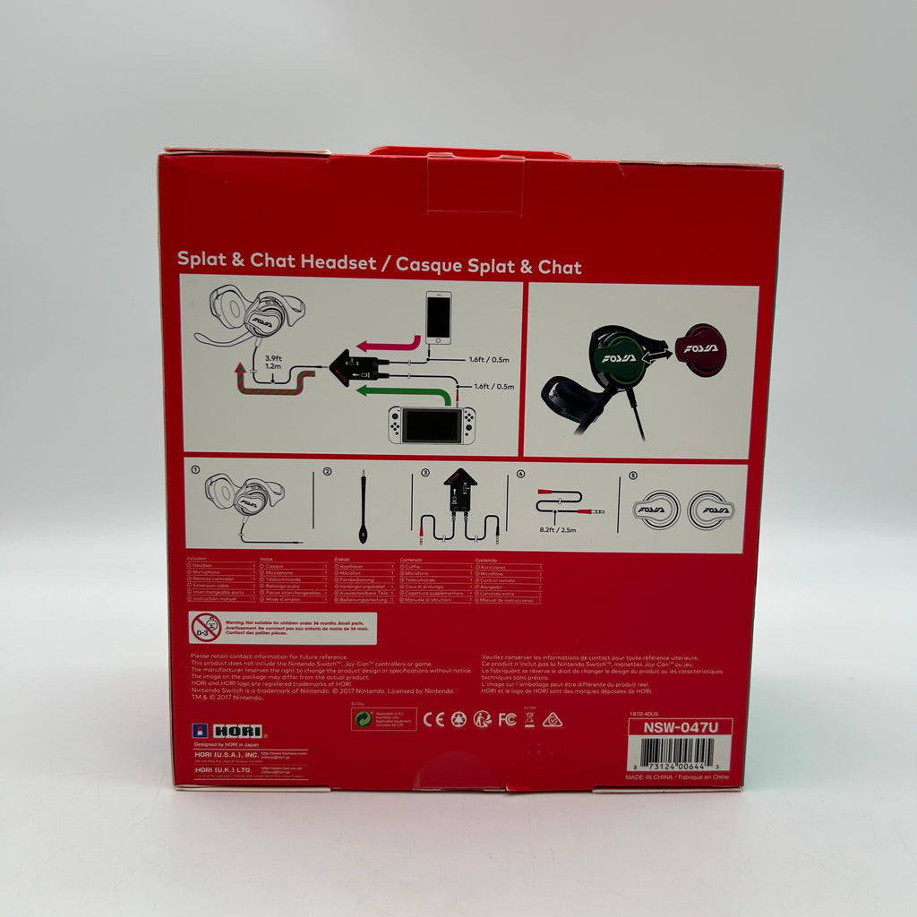 HORI official Nintendo Switch Splatoon 2 Splat & Chat Headset Headphones NIB