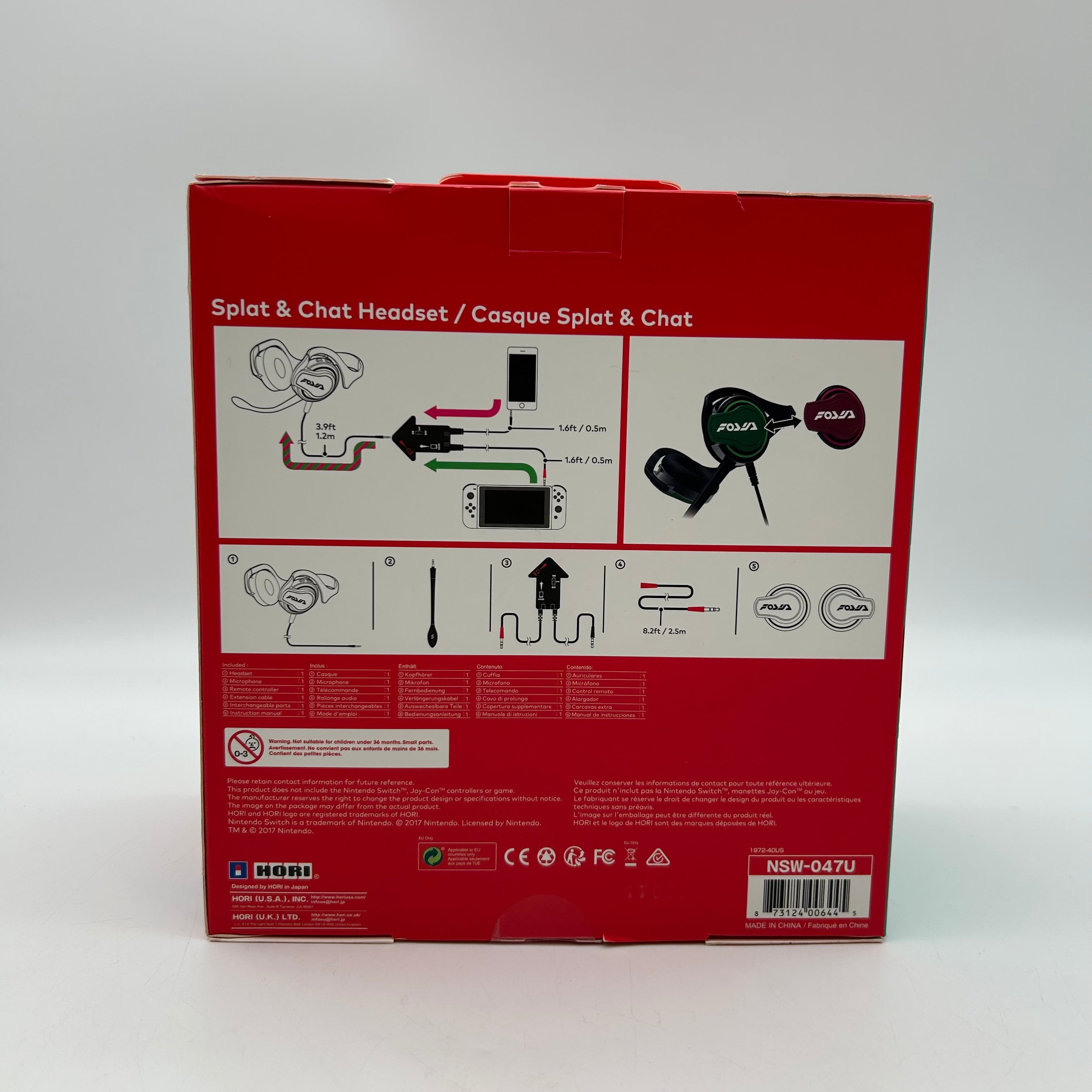 HORI official Nintendo Switch Splatoon 2 Splat & Chat Headset Headphones NIB