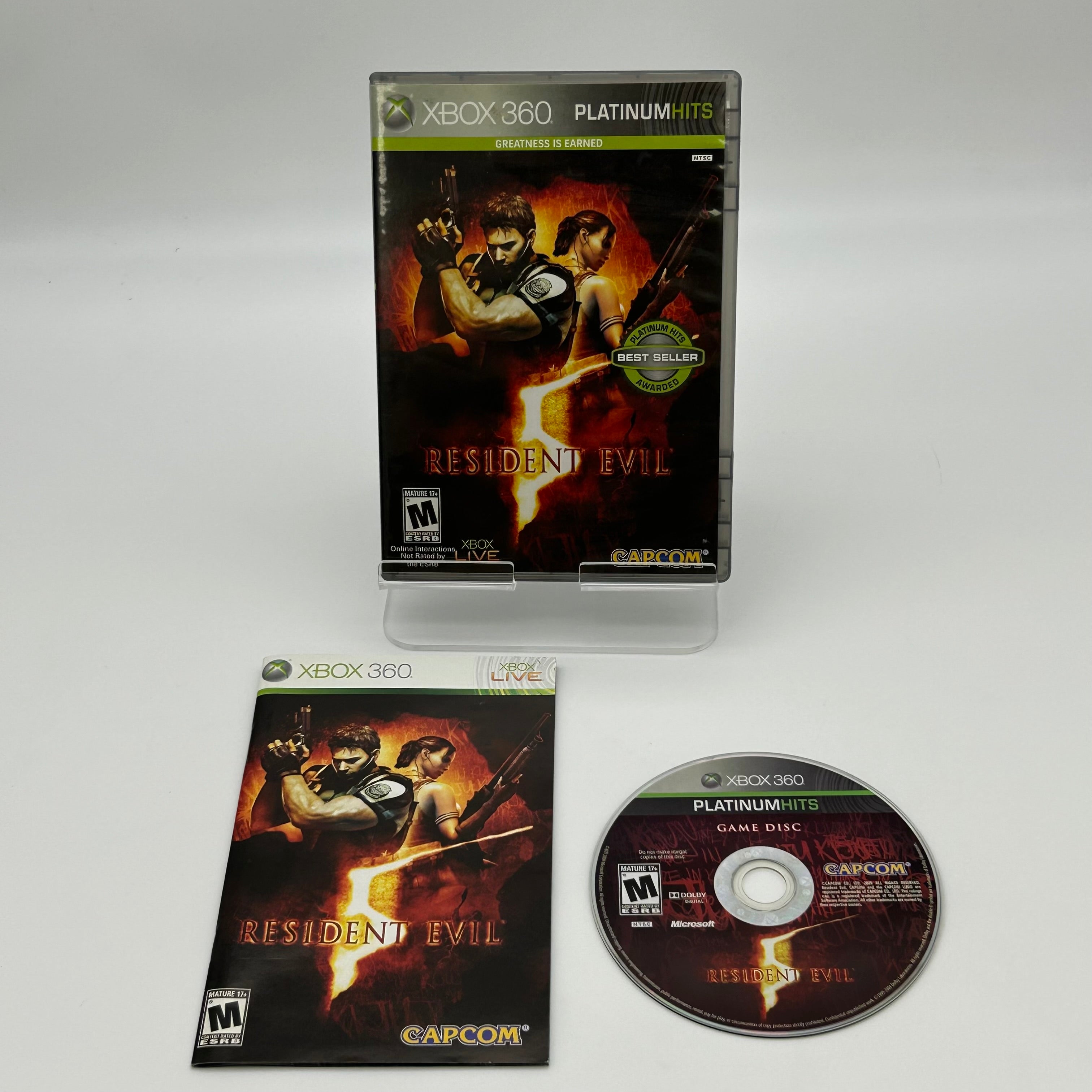 Microsoft Xbox 360 Resident Evil 5 Game With Manual and Case - Used