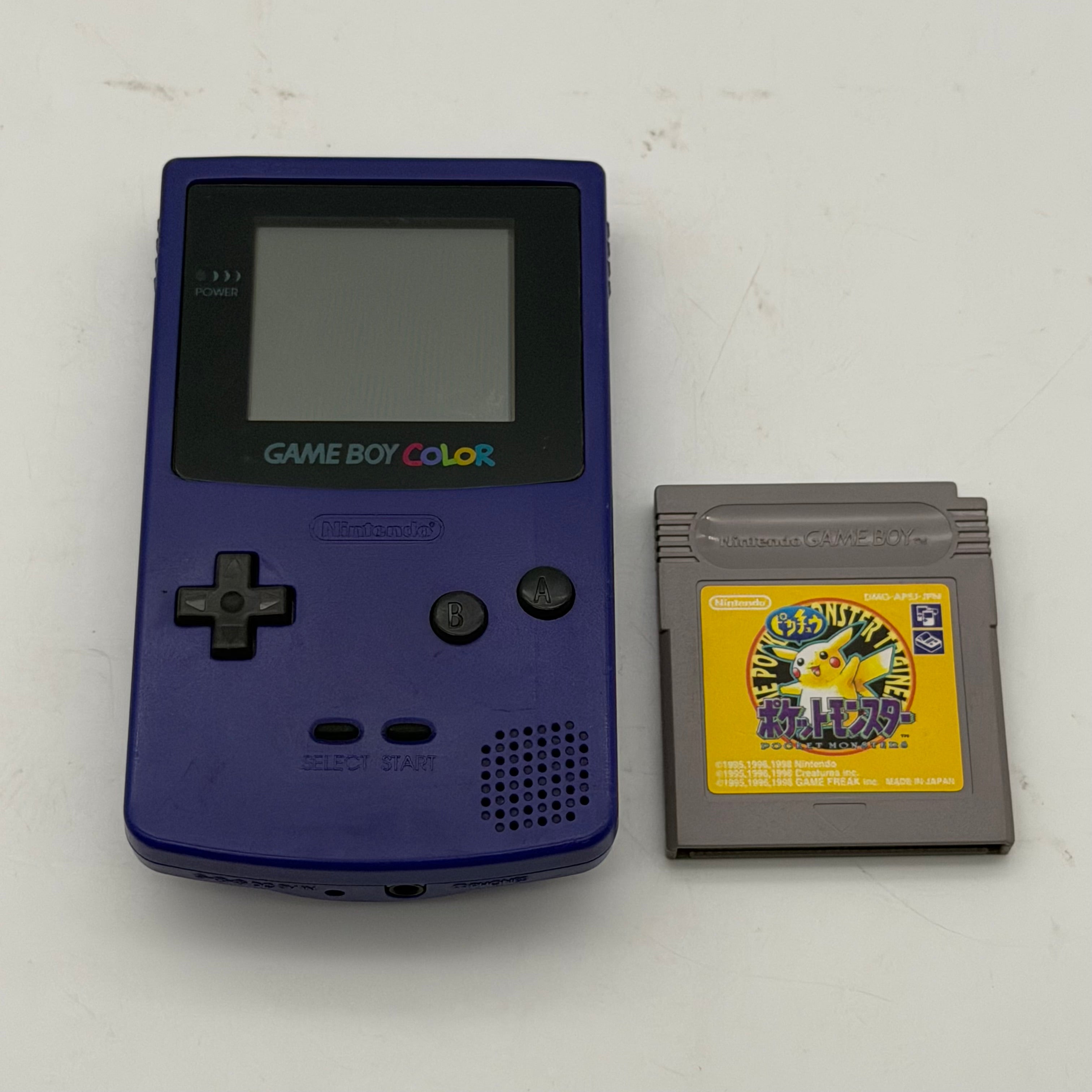 Nintendo Game Boy Color (CGB-001) 1998 Purple w/ Pocket Monster Game - Tested