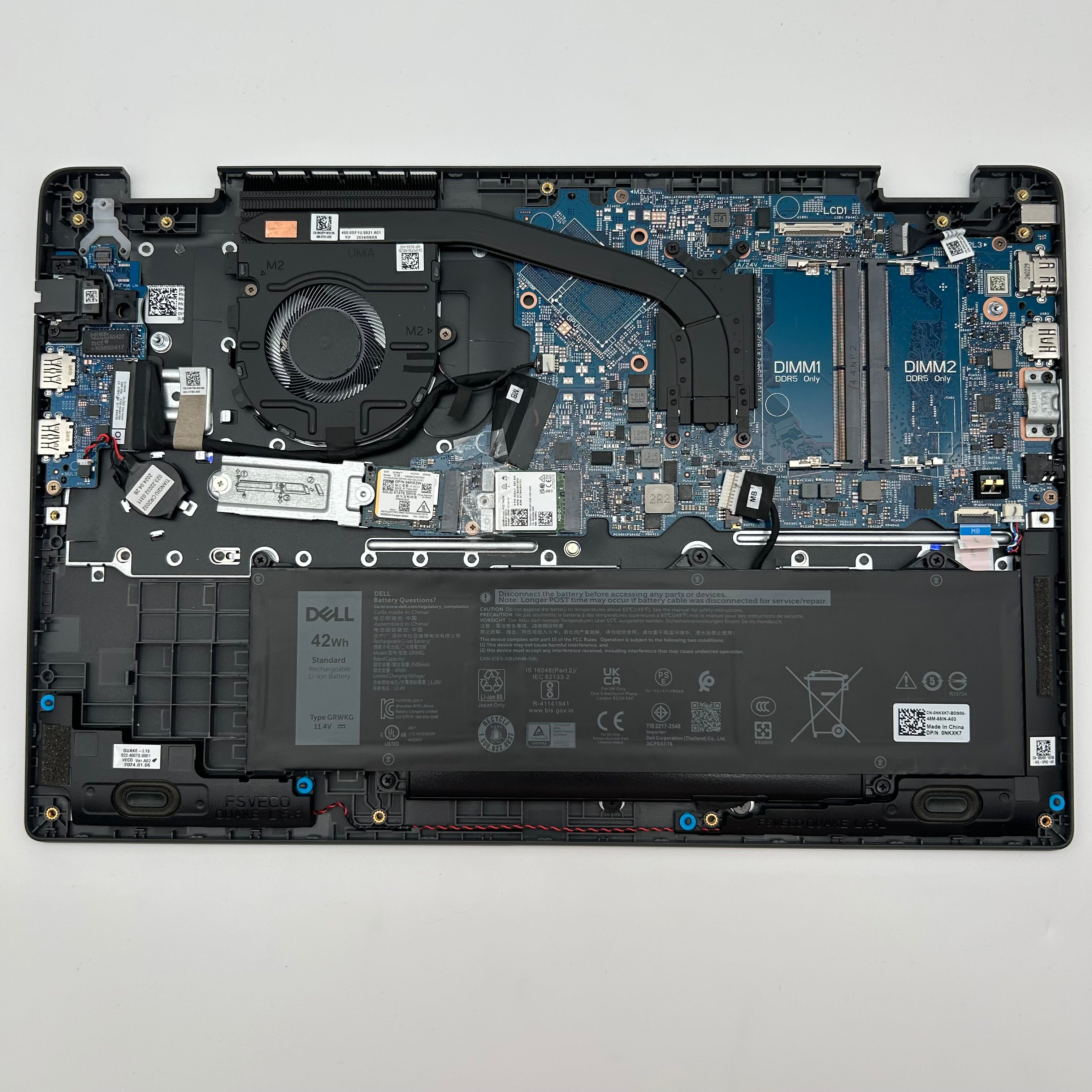 Dell Latitude 3550 Motherboard Used - Parts with Battery, Fan & SSD 256GB