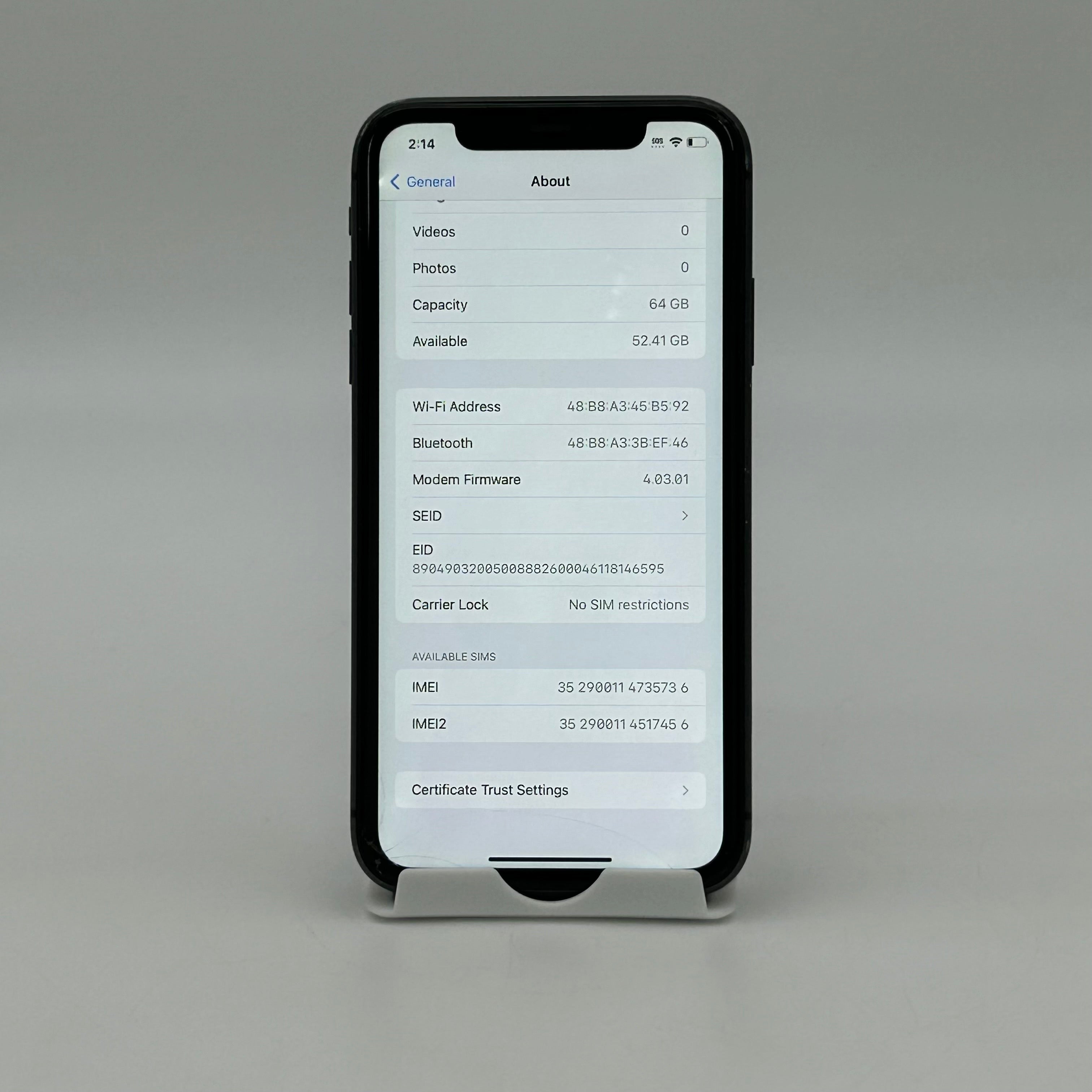 Broken Unlocked Apple iPhone 11 64GB 16.6 MWJE2LL/A Bad Battery