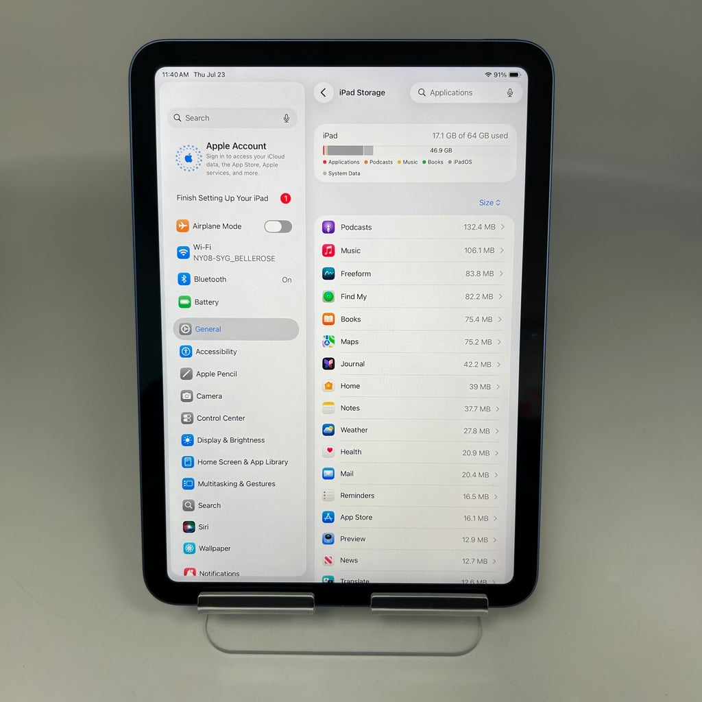 Apple iPad (10th Generation) A2696 64GB Blue WiFi Only