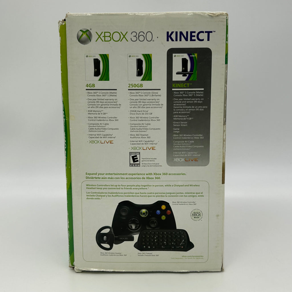 Microsoft Xbox 360 S 1439 Black Console Bundle with Kinect, Controller, Box & 5 Games