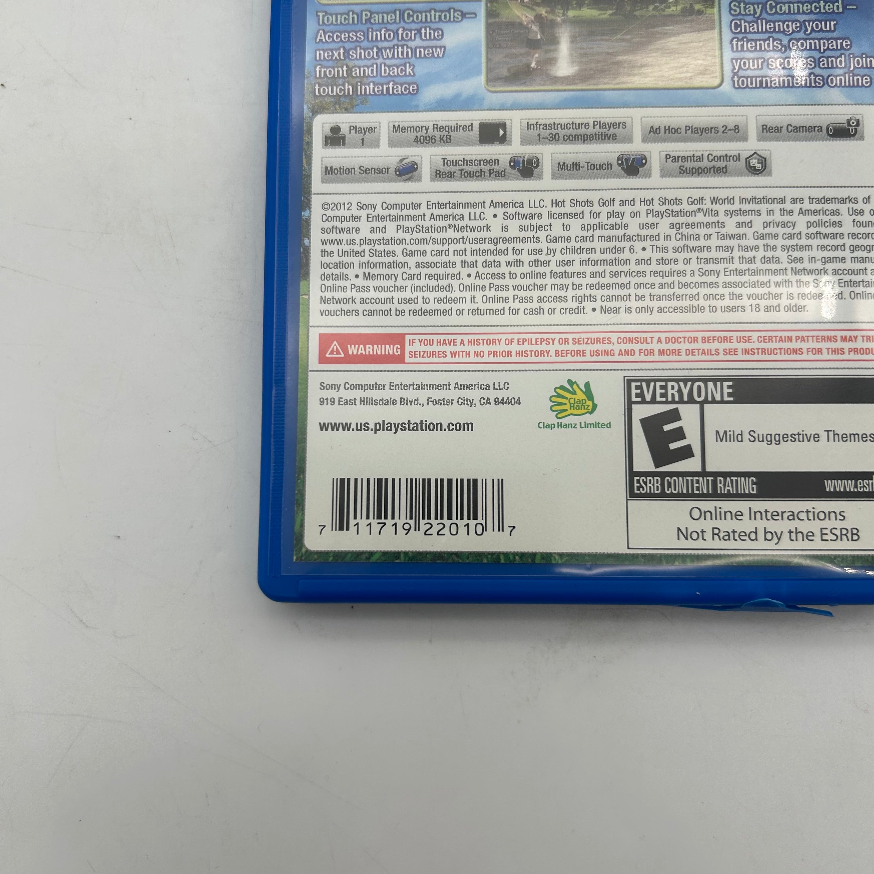 Hot Shots Golf World Invitation PlayStation Vita PS Vita w/ Case & Manual