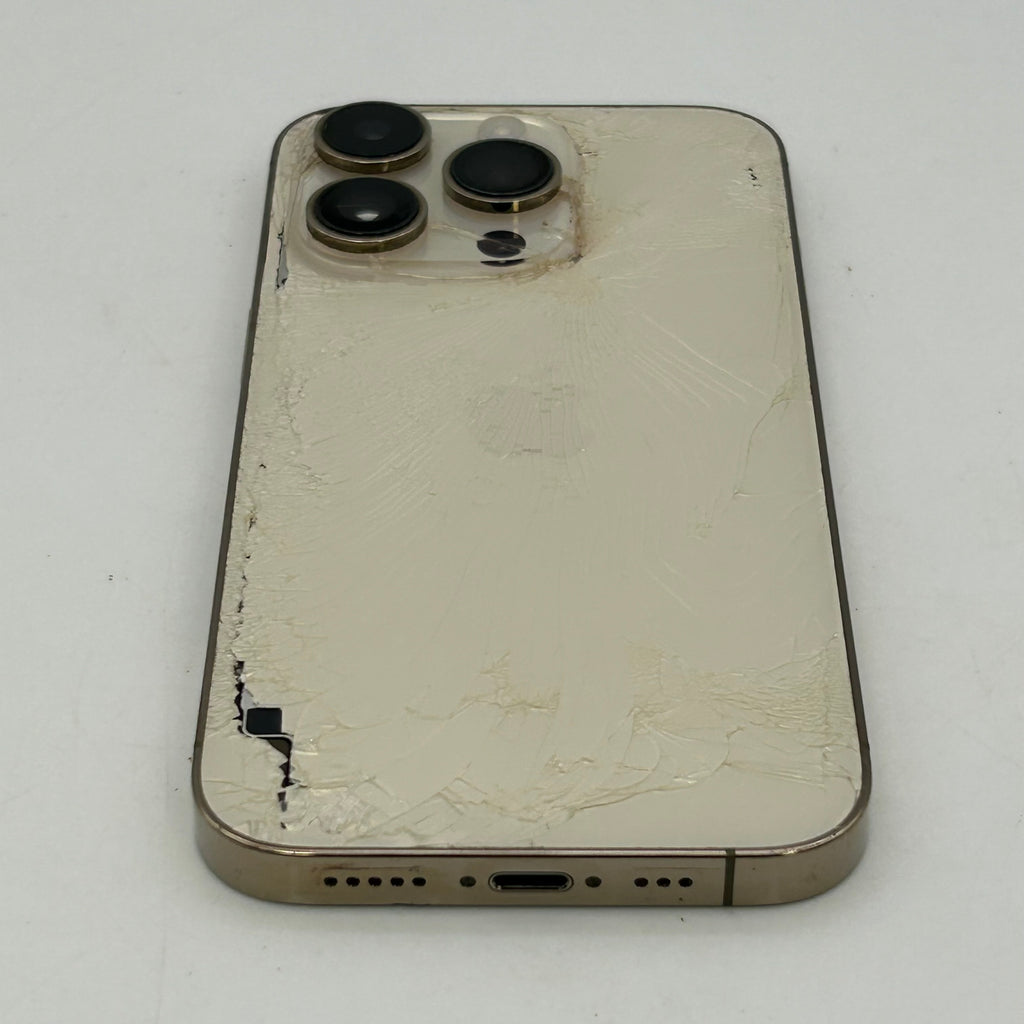Apple iPhone 14 Pro - 128GB - Gold (Unlocked) CRACKED BACK - 77% BH