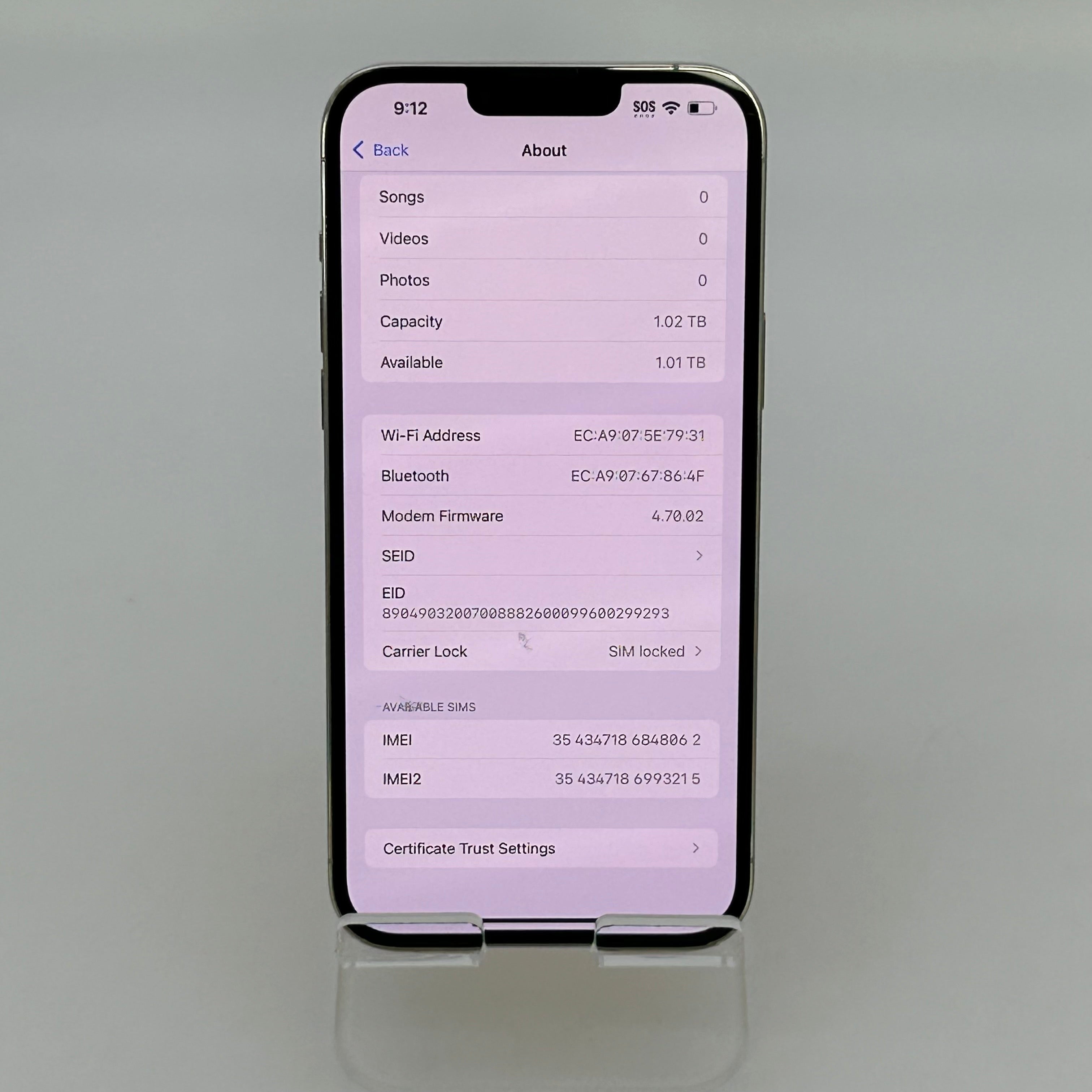 AT&T Apple iPhone 13 Pro Max 1TB Silver  84% BH A2484 MLEY3LL/A iOS 18.7.7