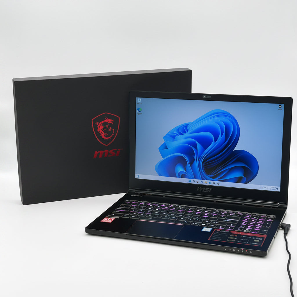 MSI GS63 Stealth 8RE 15.6" FHD 120Hz Intel Core i7-8750H 16GB RAM 256GB SSD 1TB HDD Black Gaming Laptop Used With Box